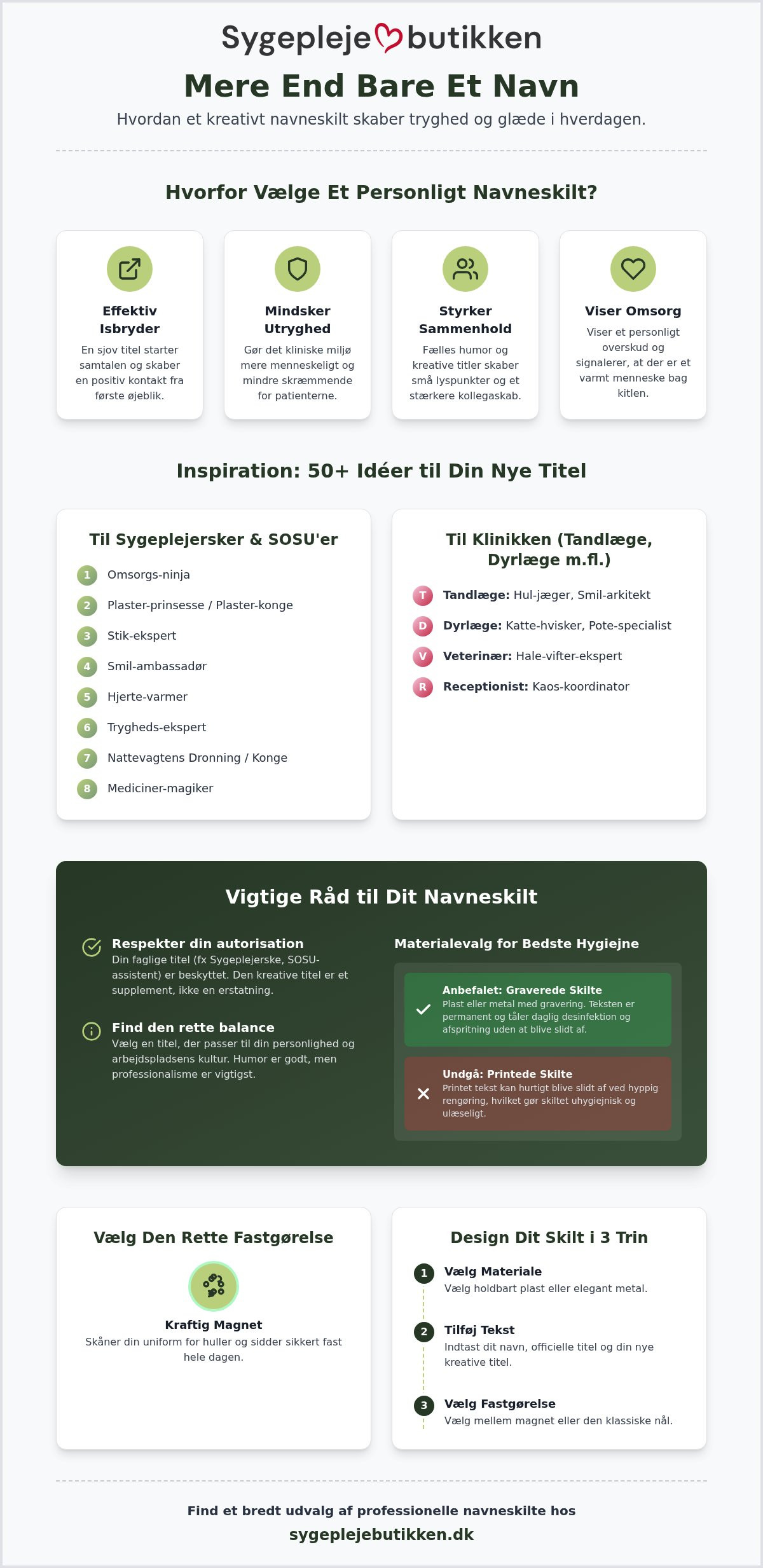 Navneskilt til sygeplejerske
