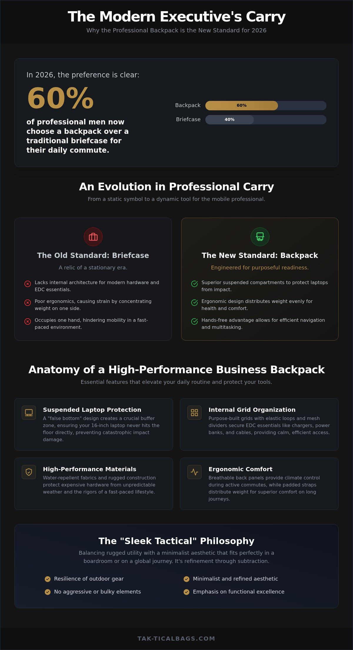 Professional backpack for men