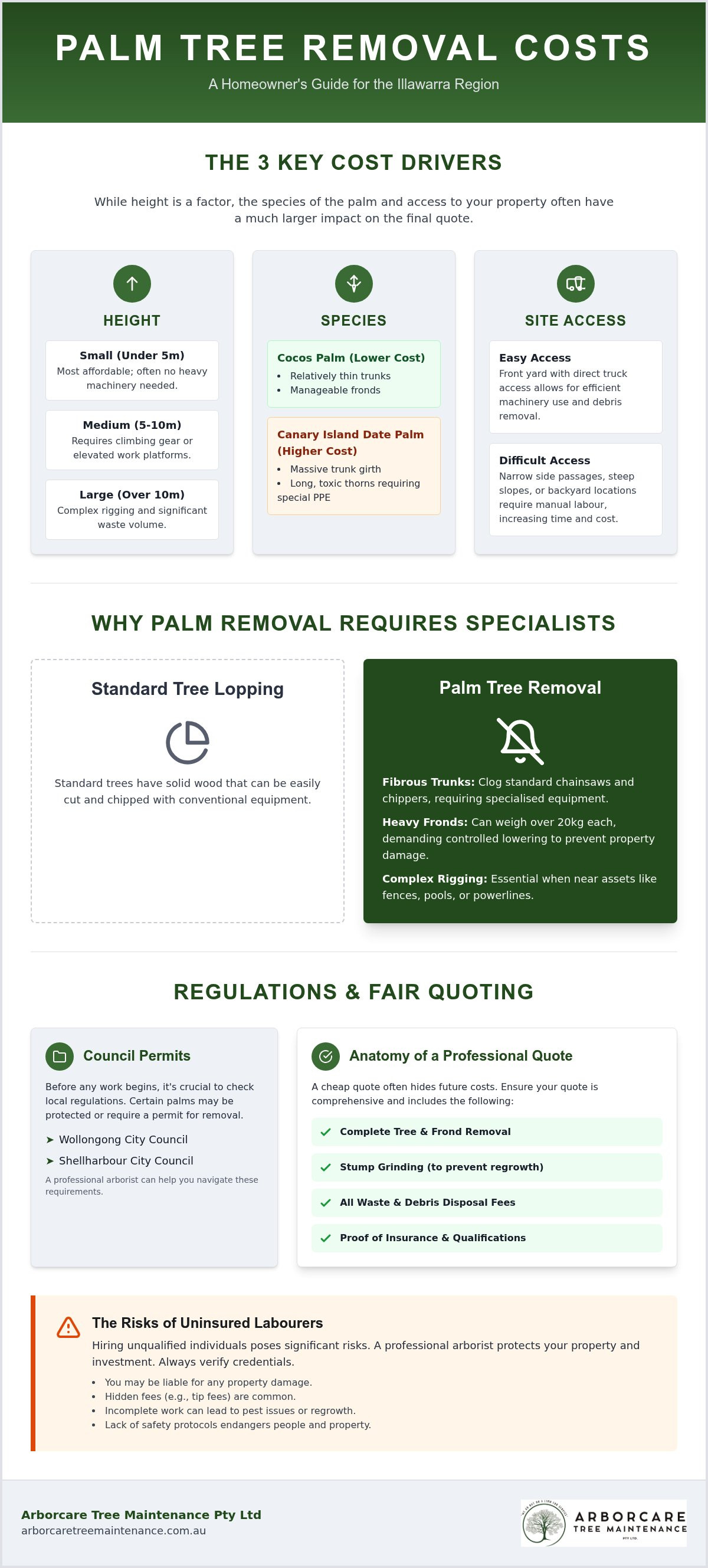 Cost of palm tree removal Illawarra