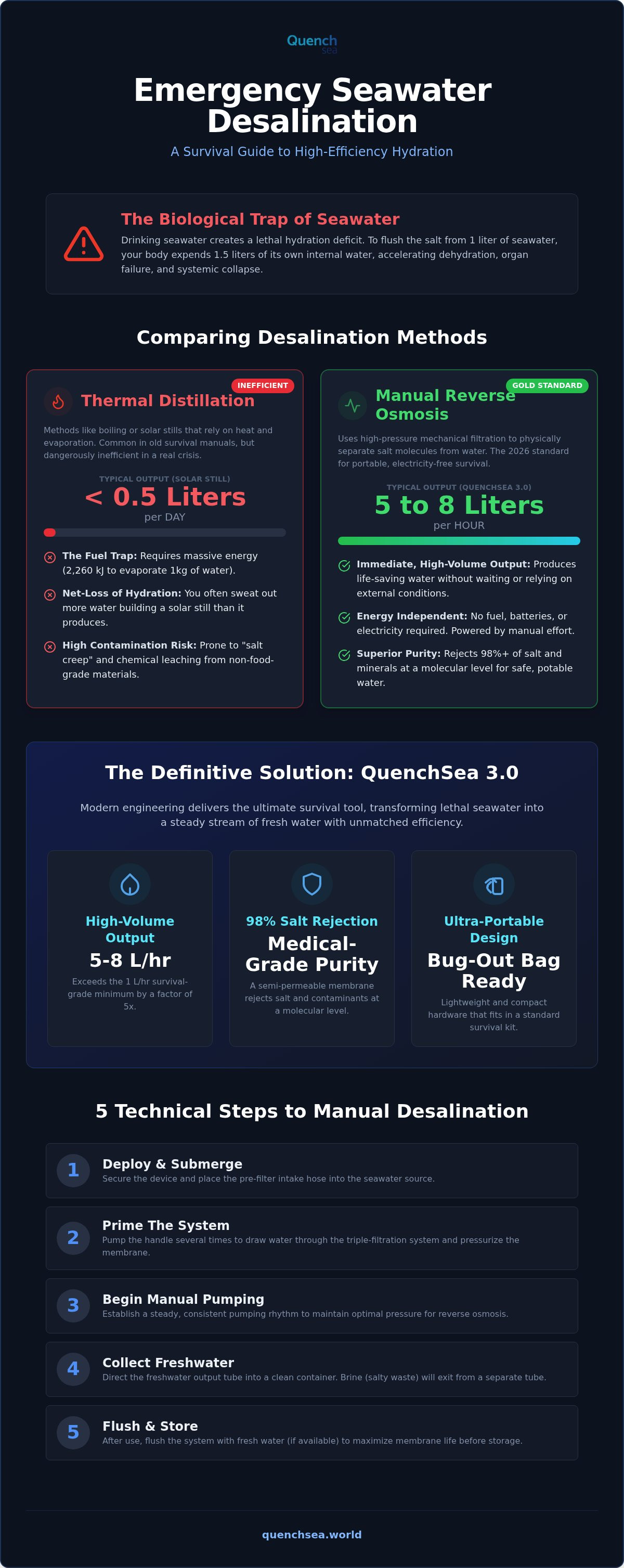 Best way to desalinate seawater in an emergency