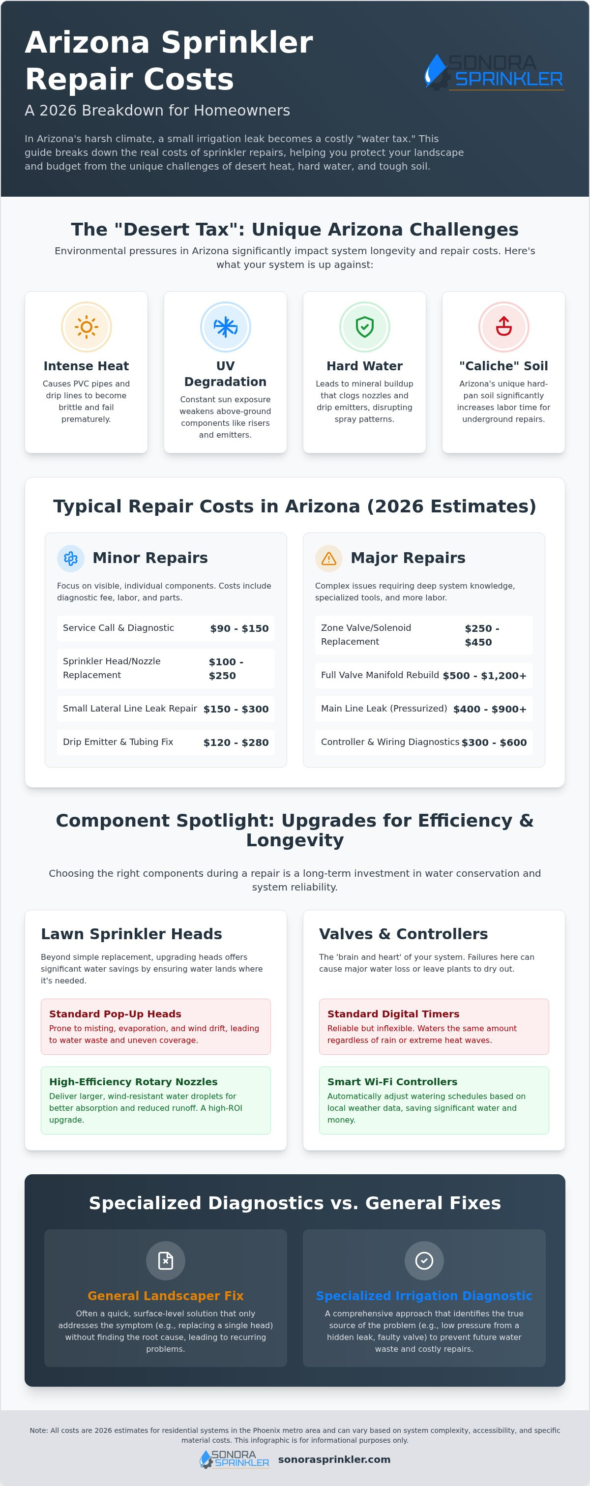 Sprinkler system repair cost Arizona