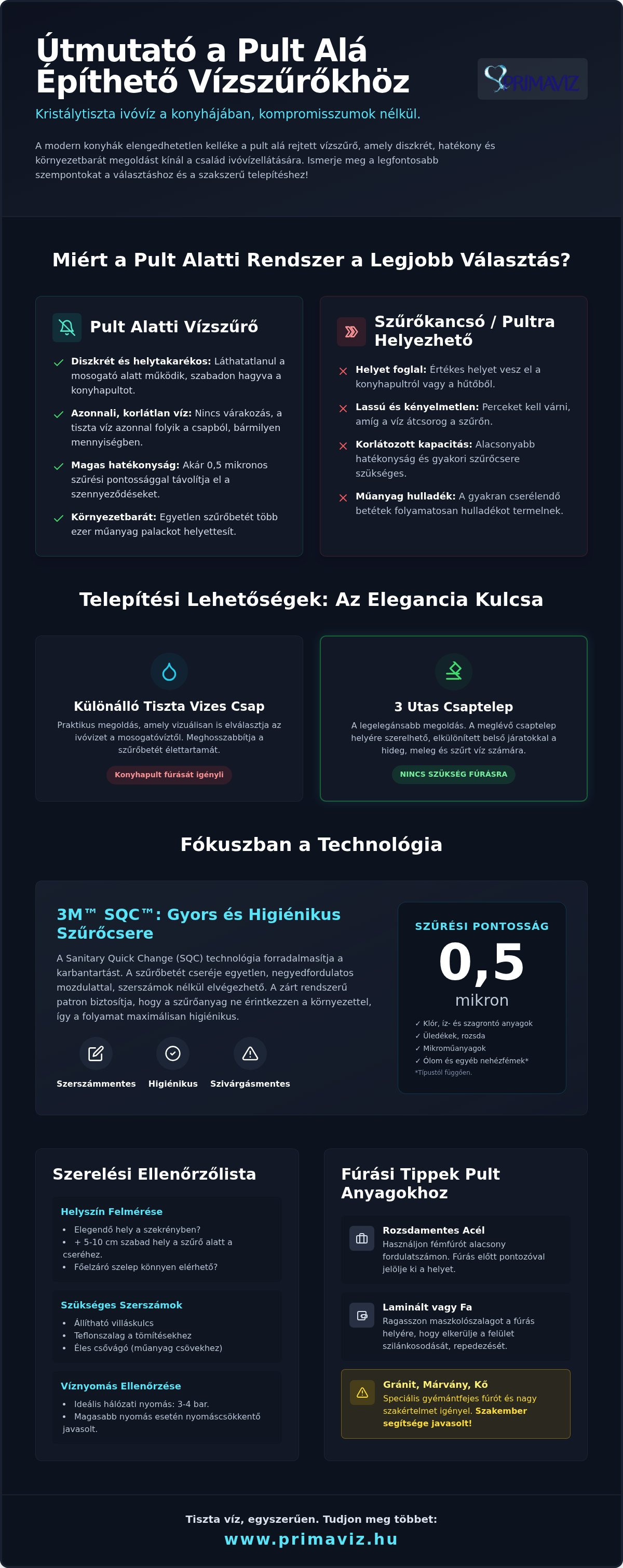 Legjobb pult alá építhető vízszűrő
