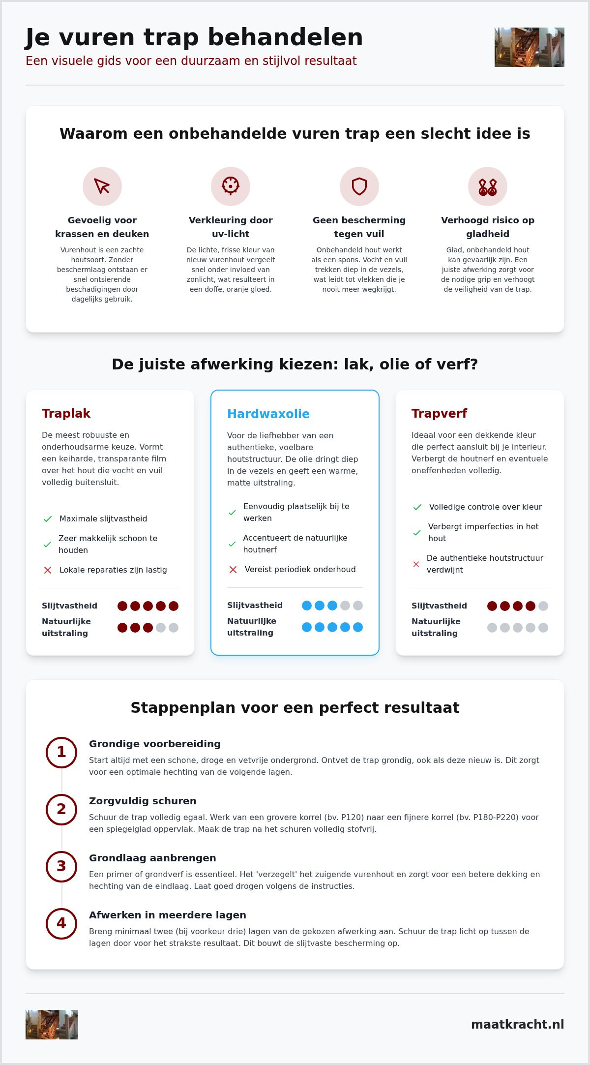 Vuren trap behandelen