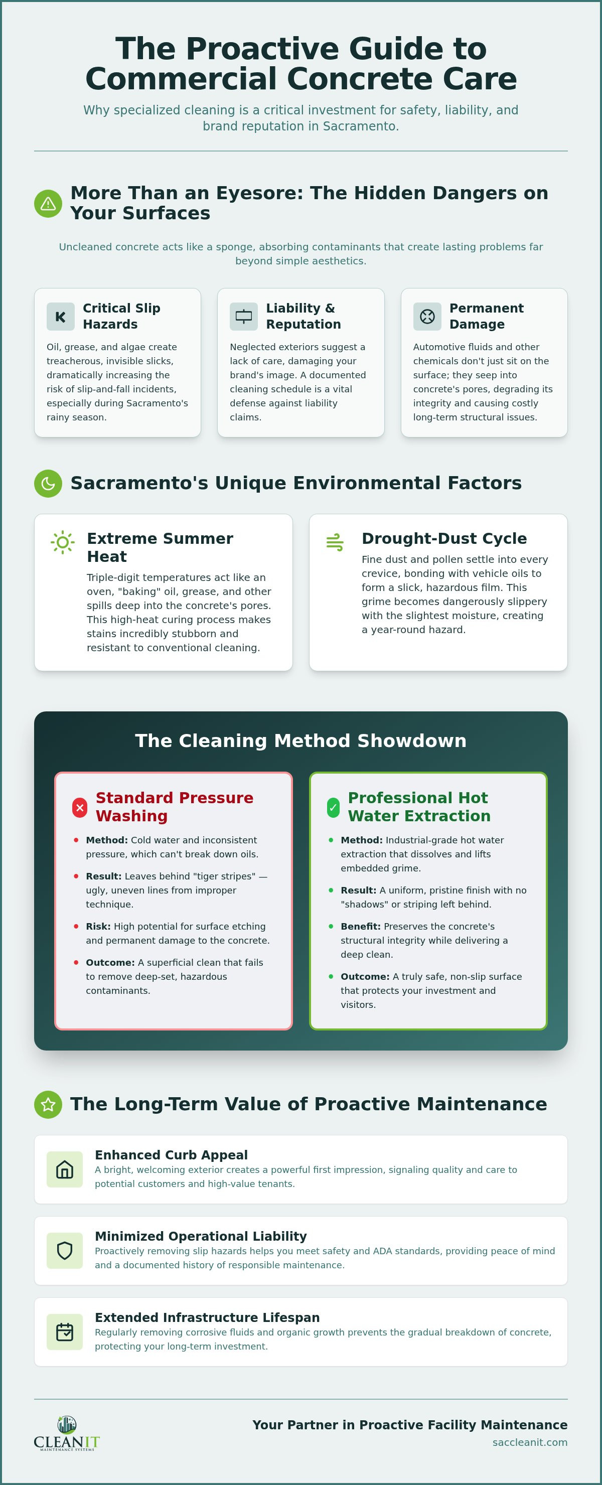 Commercial concrete cleaning Sacramento