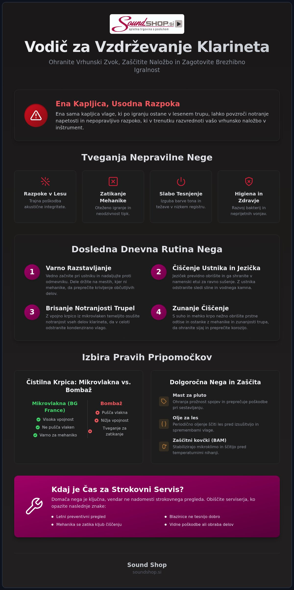 Vzdrževanje klarineta
