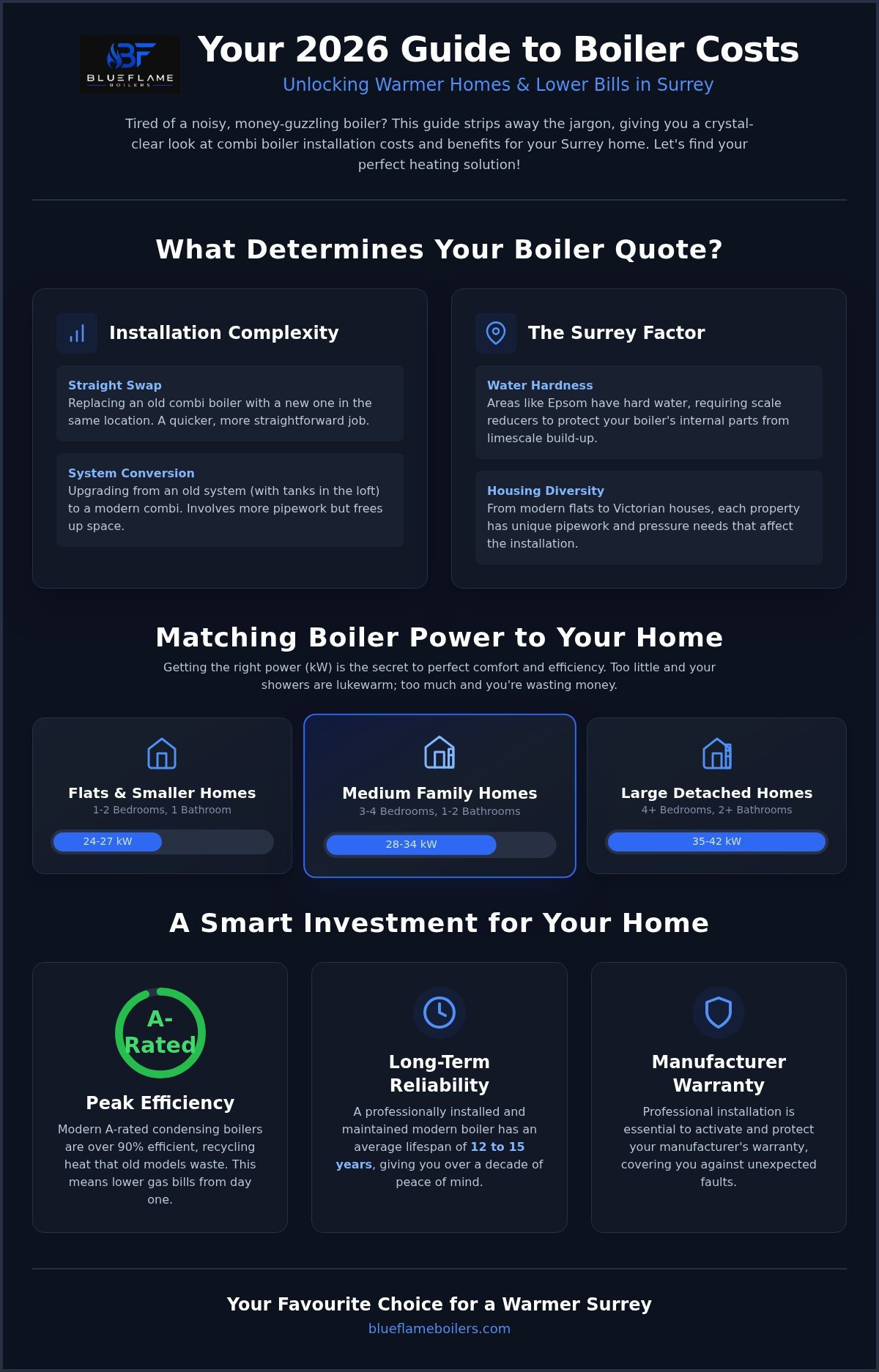 Combi boiler installation cost Surrey