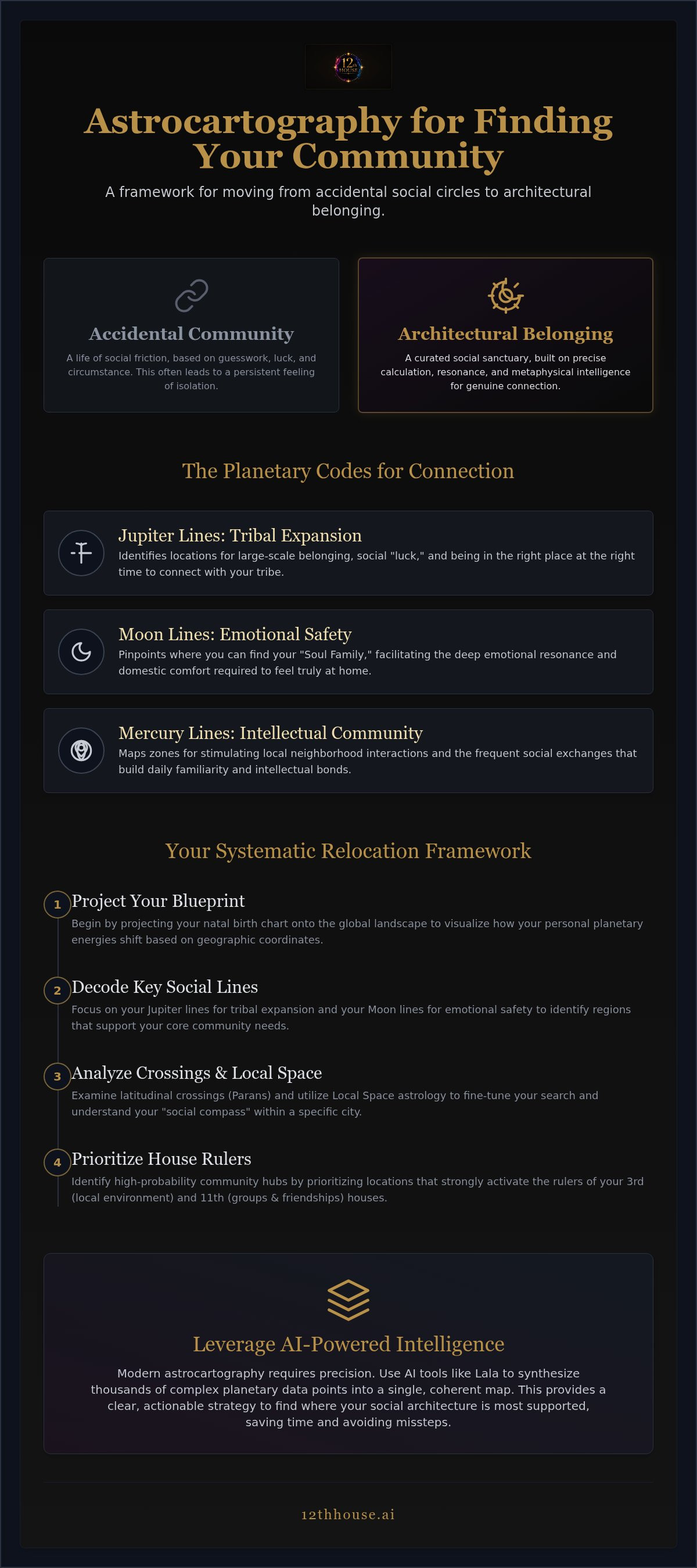 Astrocartography for finding community