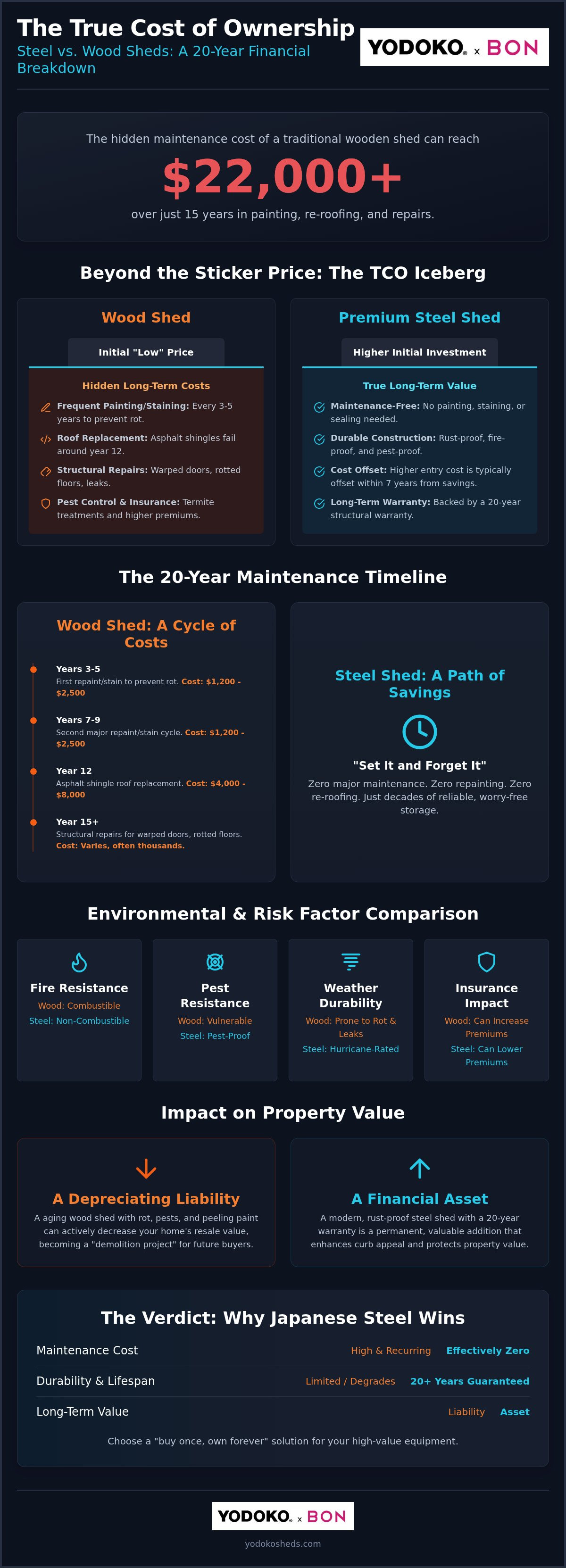 Total cost of ownership steel vs wood shed