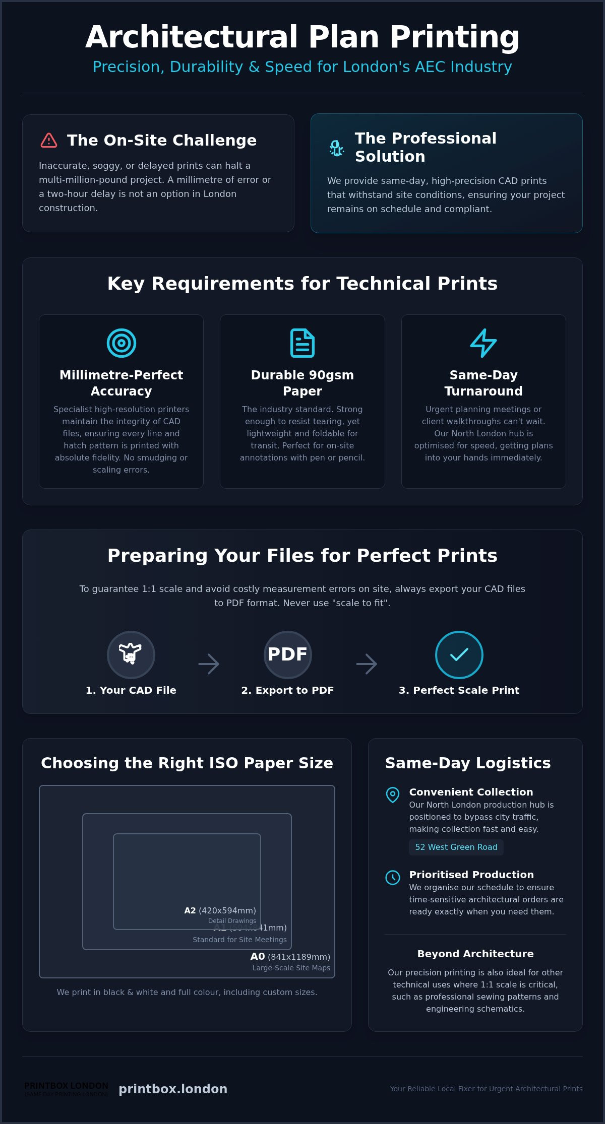 Fast architectural plan printing London