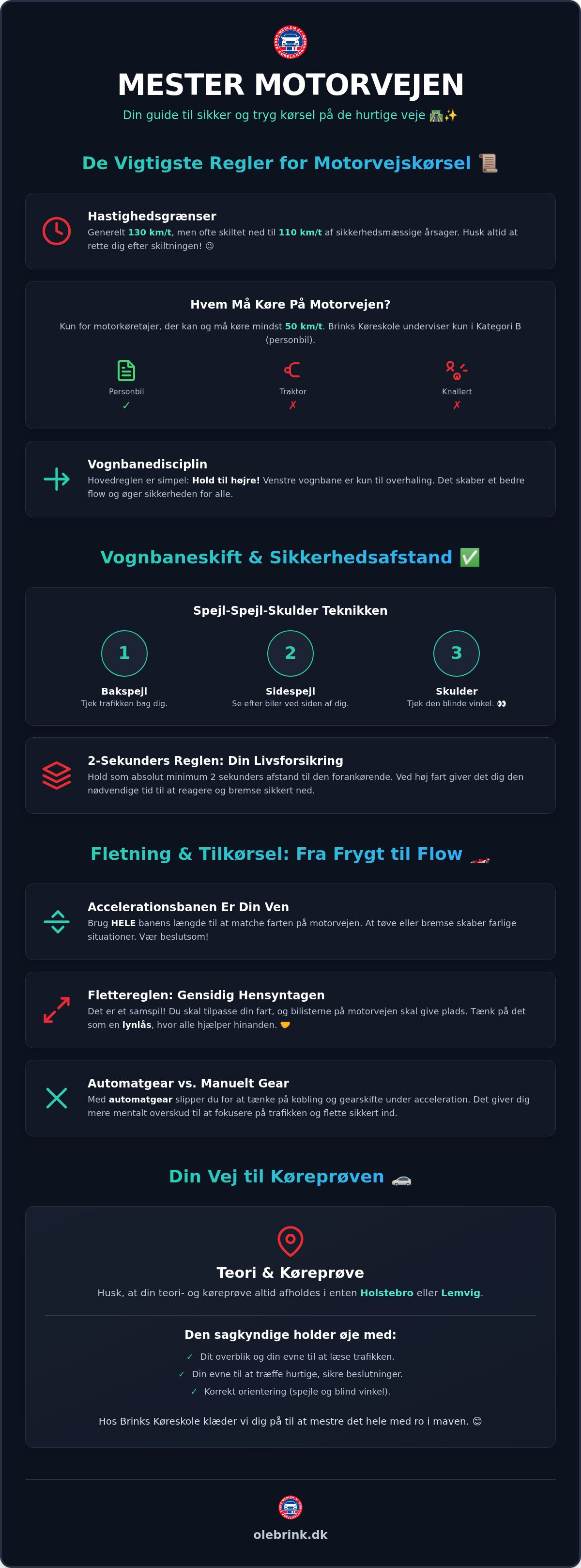 Motorvejskørsel regler