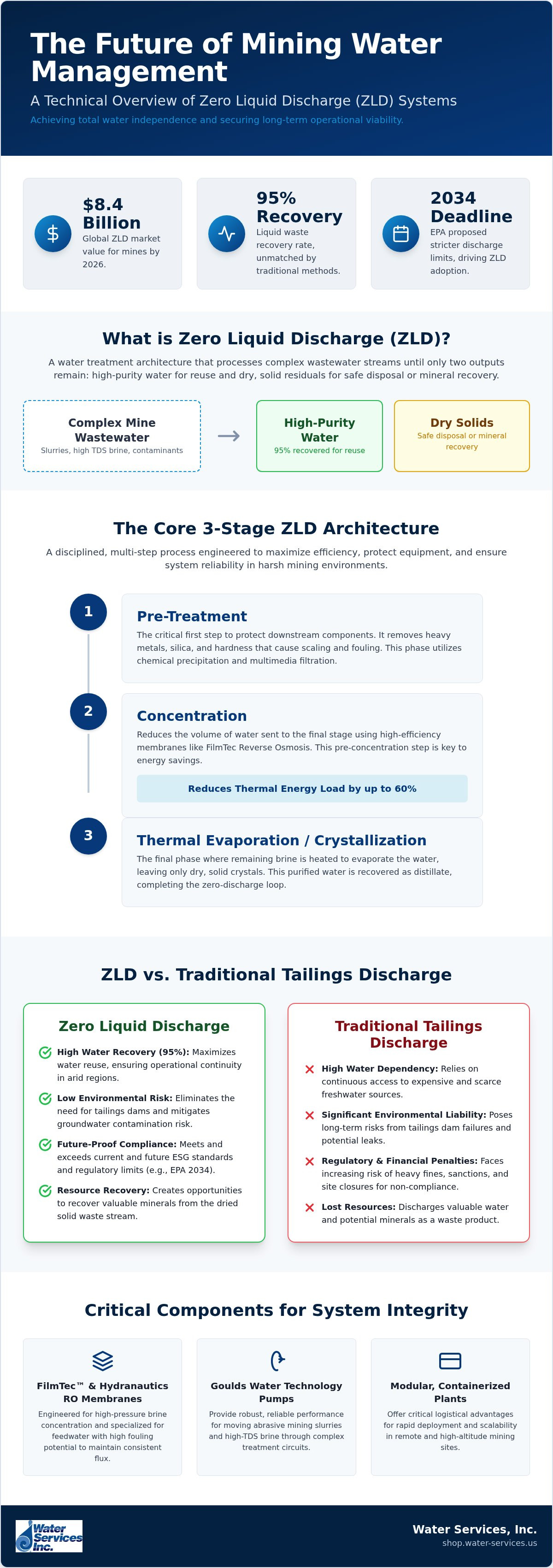 Zero liquid discharge systems for mines