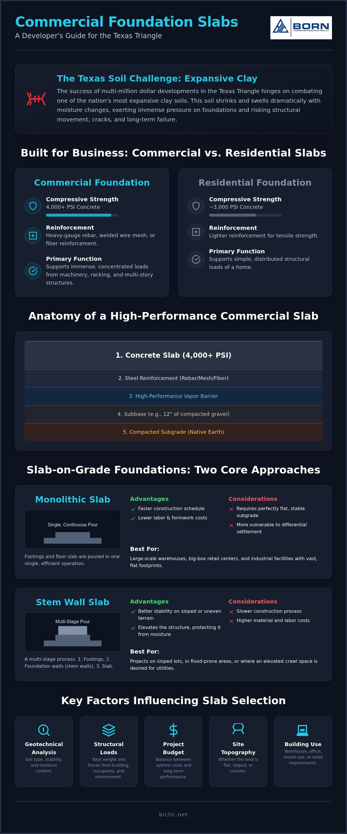 Types of commercial foundation slabs