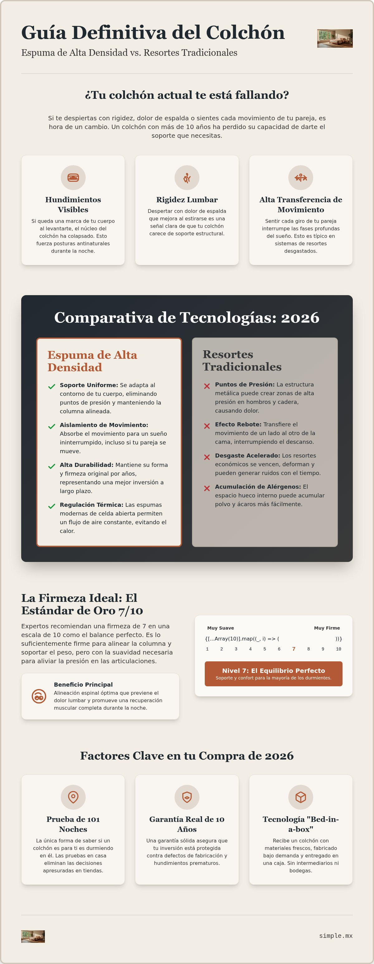 Colchón de espuma vs resortes
