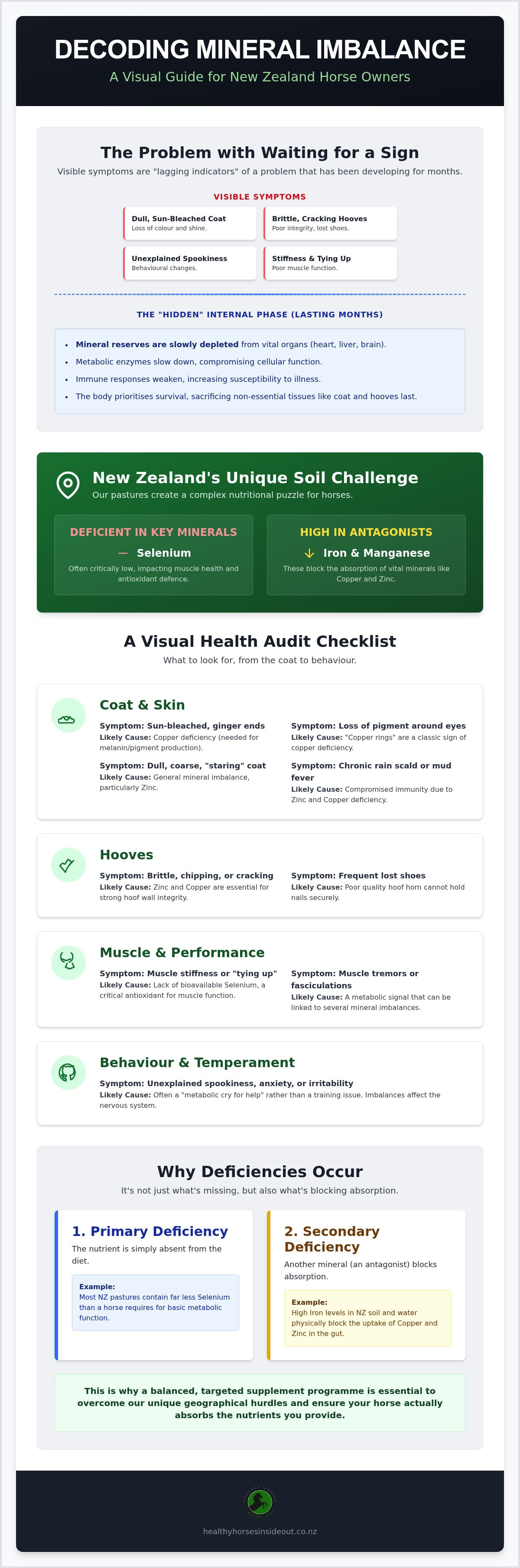 Symptoms of mineral imbalance in horses NZ