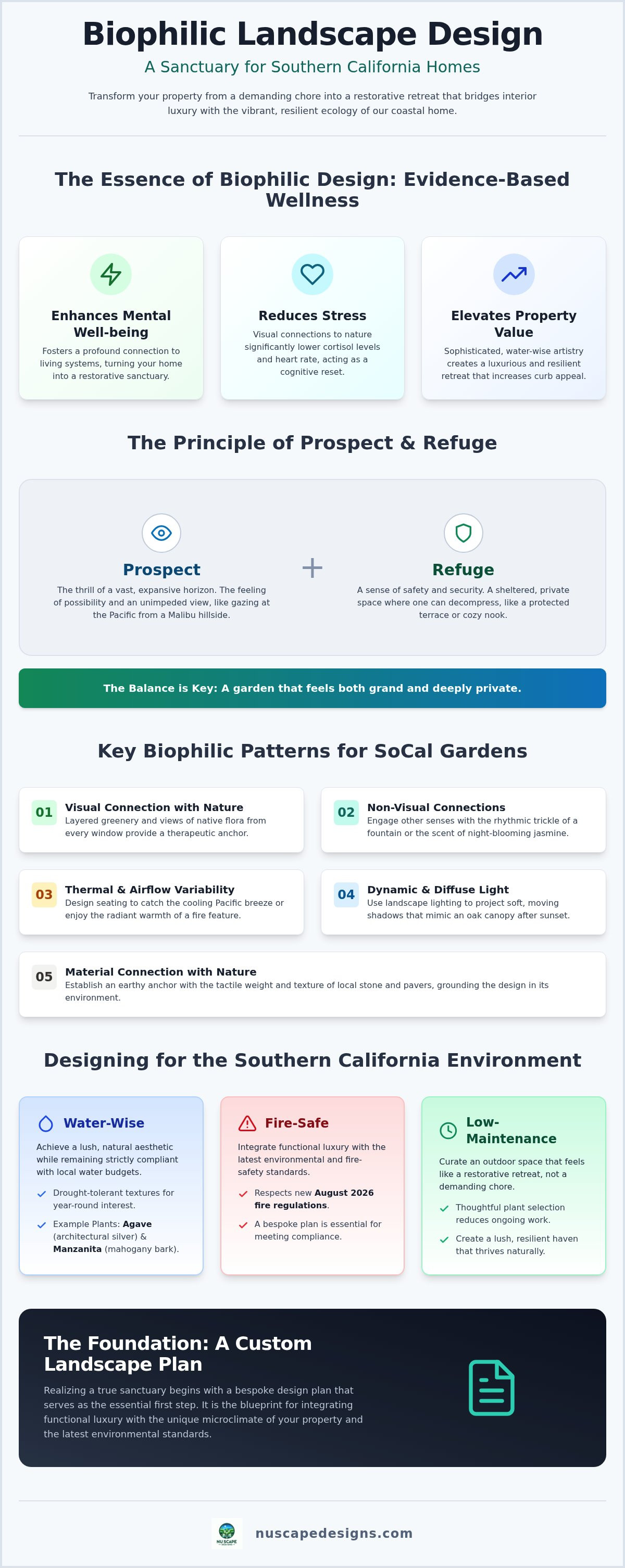 Biophilic landscape design Southern California