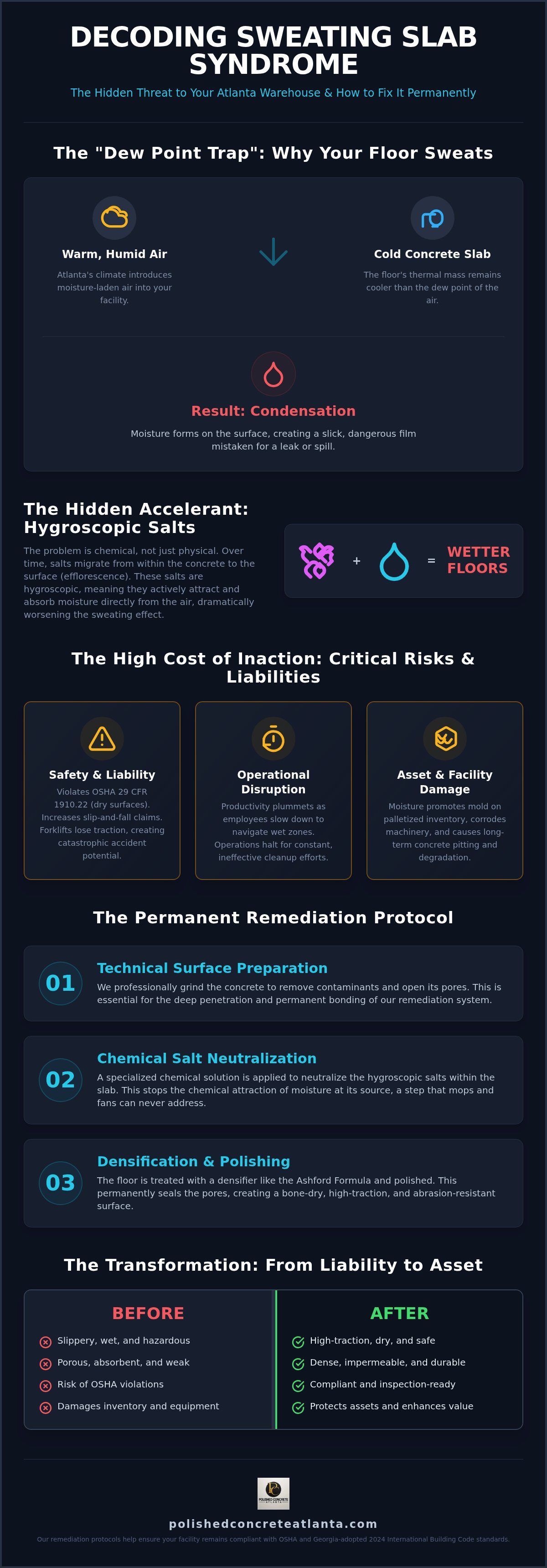 Sweating slab syndrome remediation Atlanta