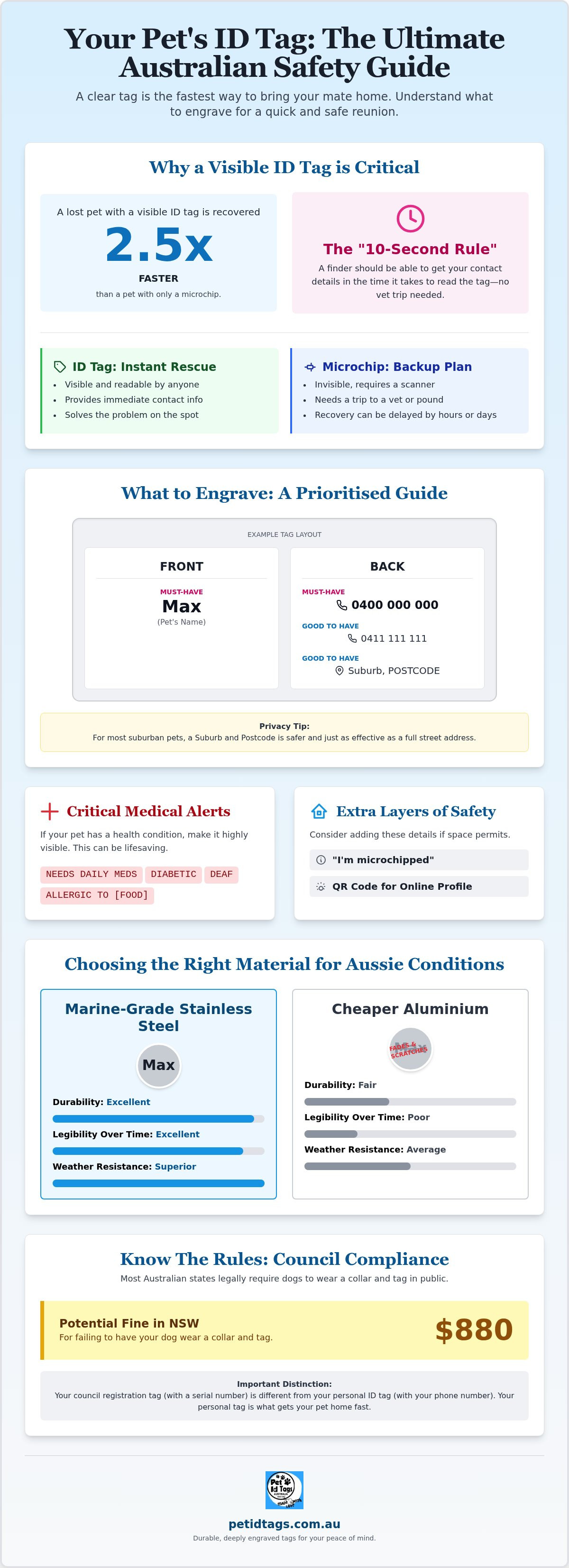What to put on a pet id tag australia