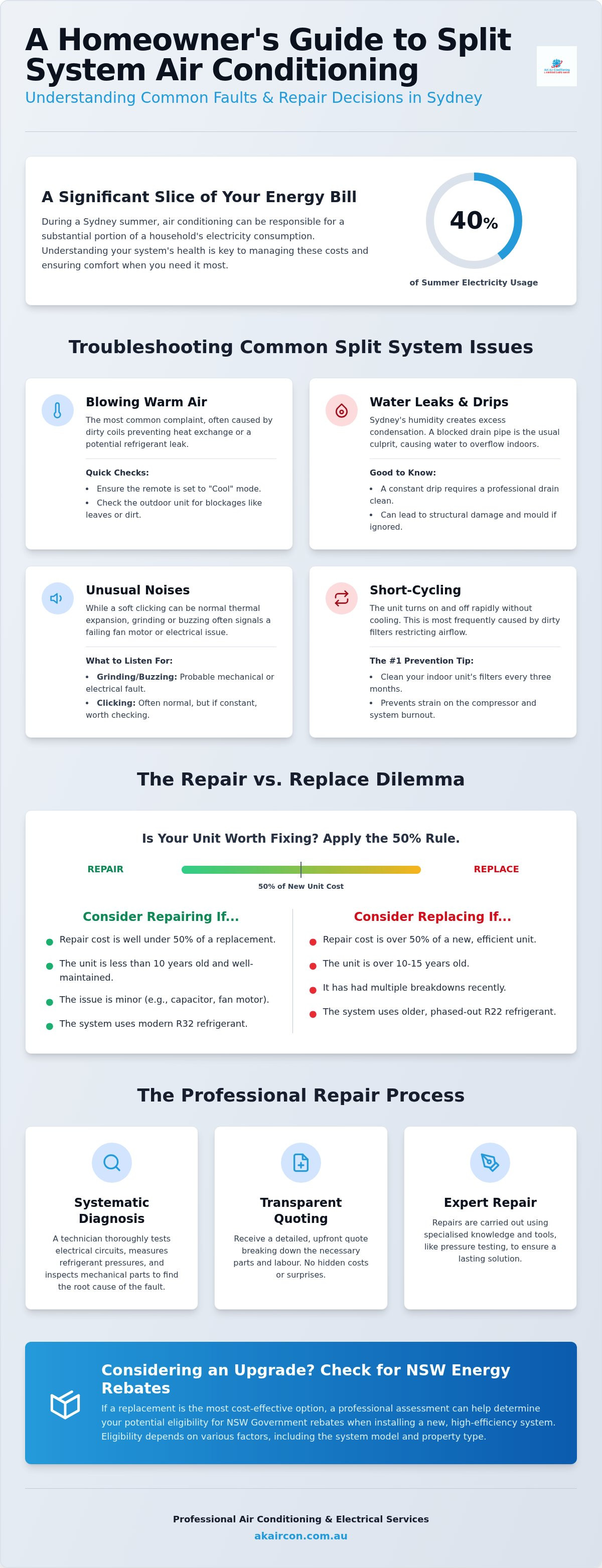 Split system air conditioning repair Sydney