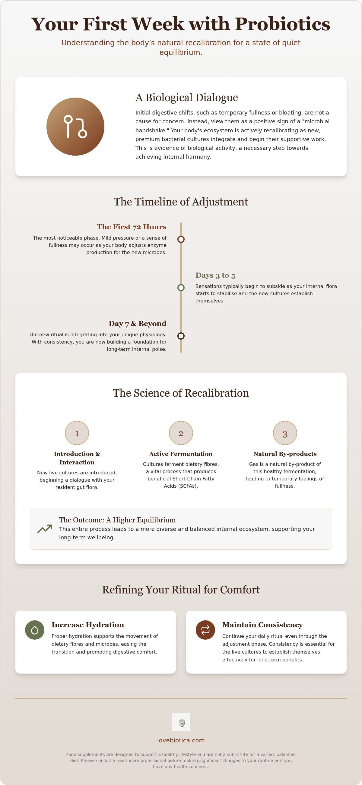 Managing bloating during the first week of probiotics
