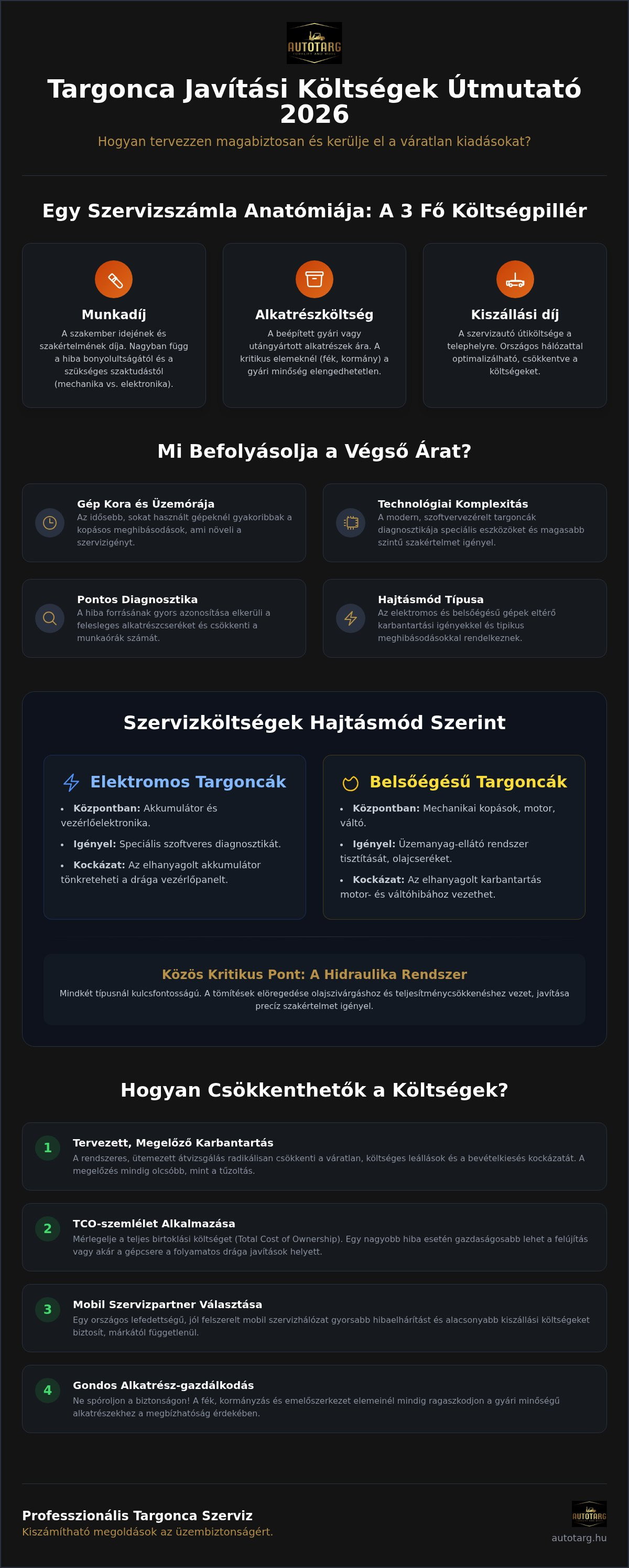 Targonca javítás árak