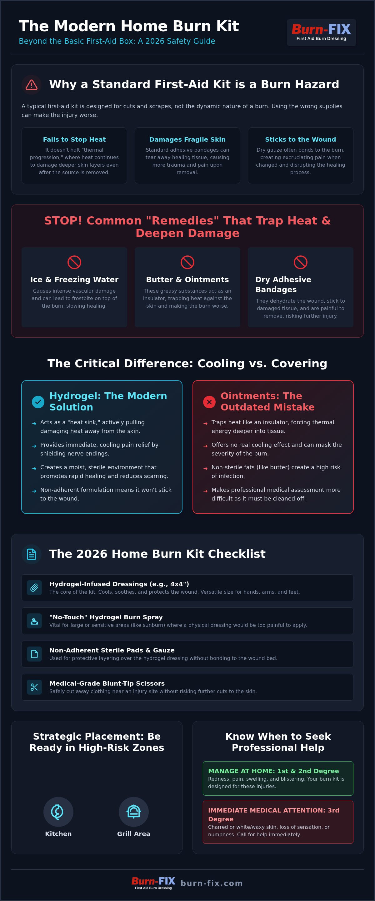 Emergency burn kit for home