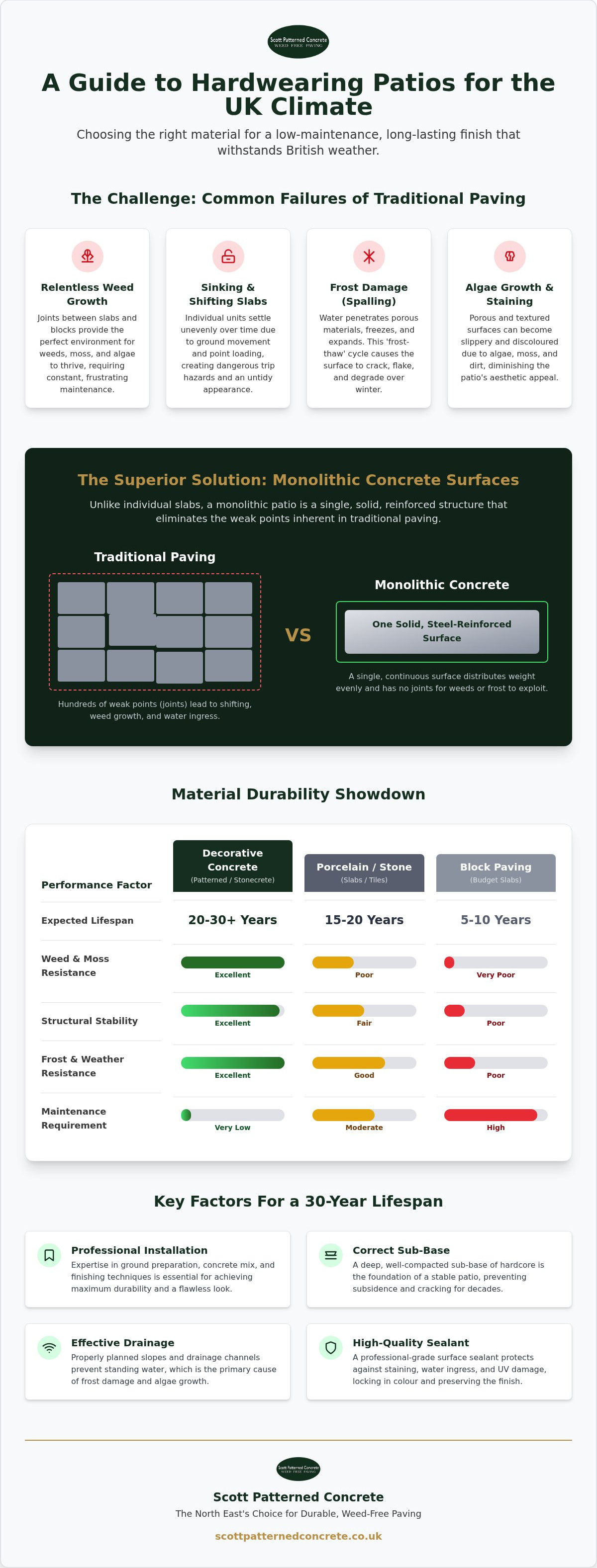 Hardwearing patio materials