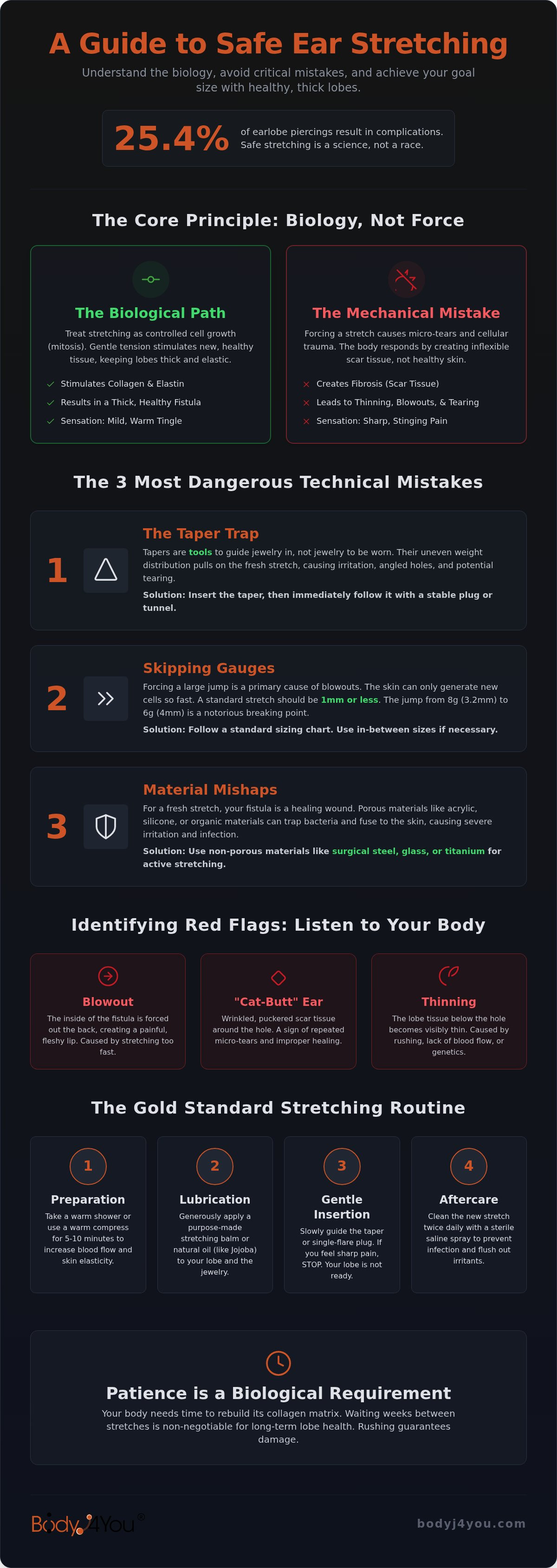 Ear stretching mistakes