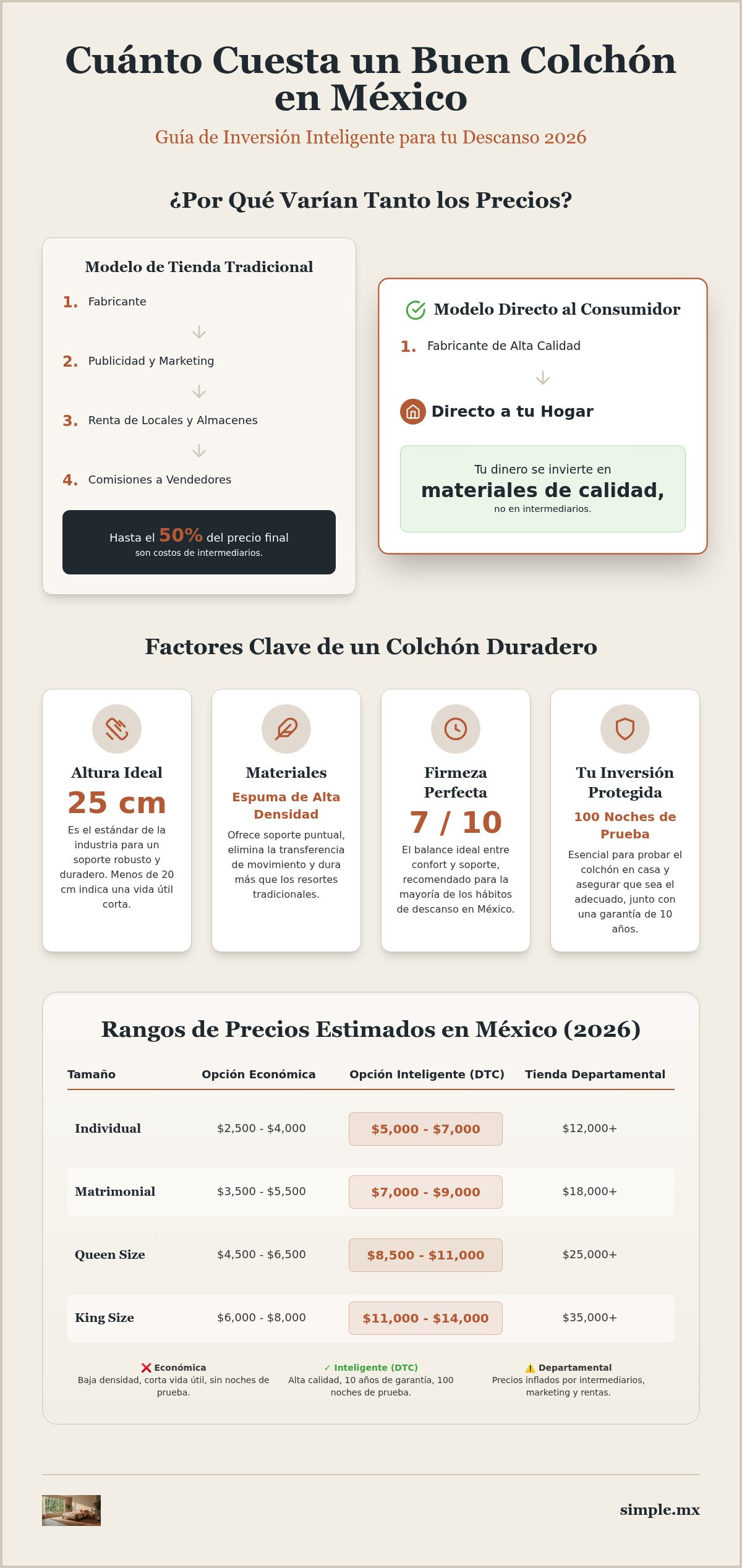Cuánto cuesta un buen colchón en méxico