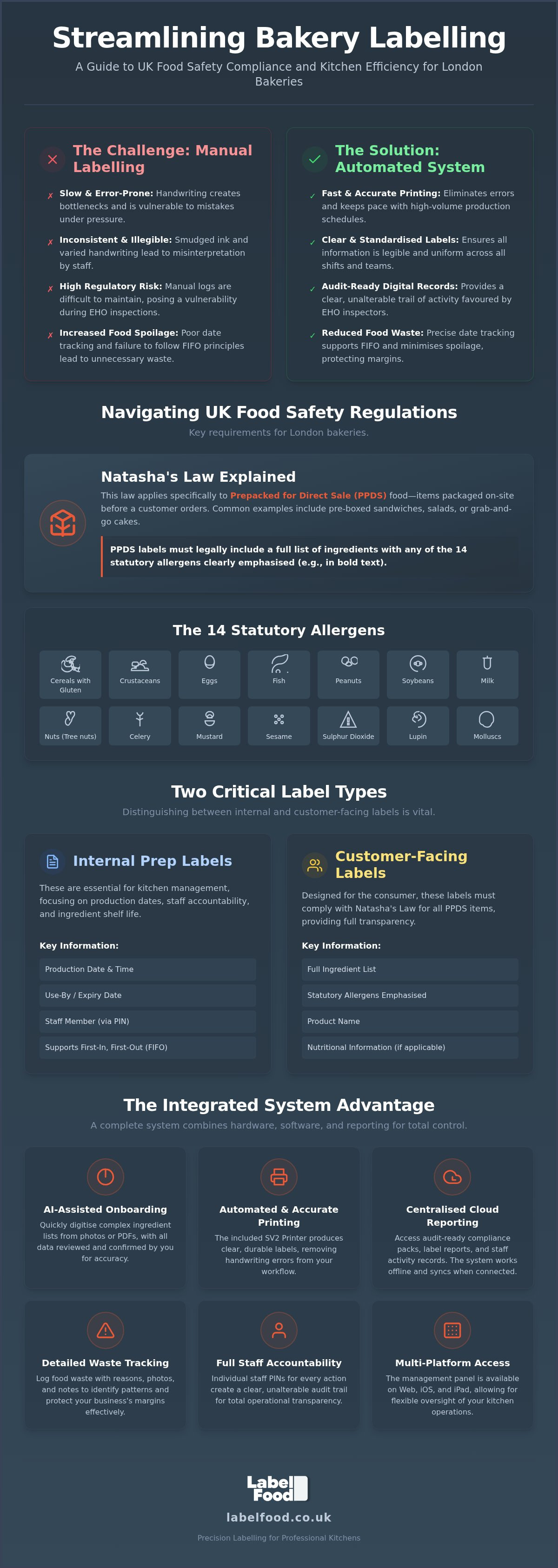 Bakery food prep labels London
