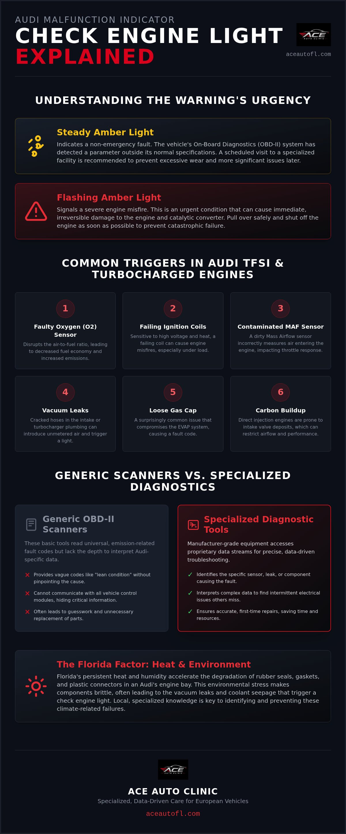 Audi check engine light Clearwater