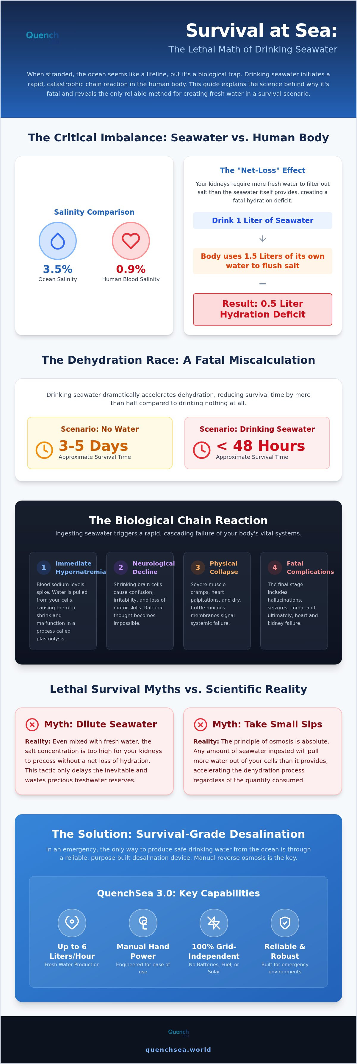 How dehydration occurs at sea