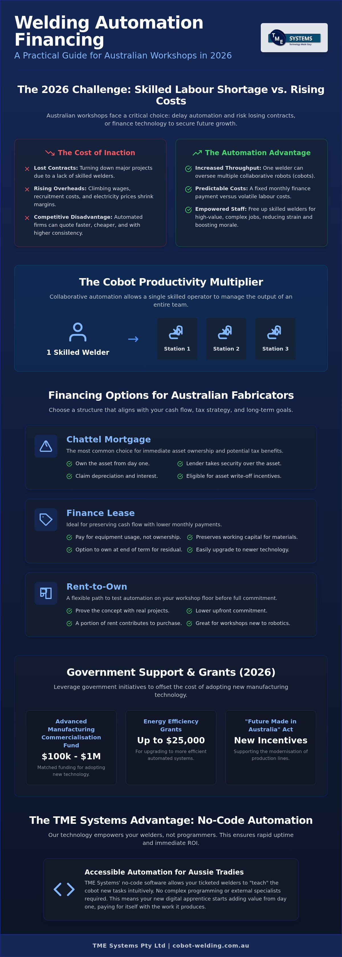 Welding automation financing australia