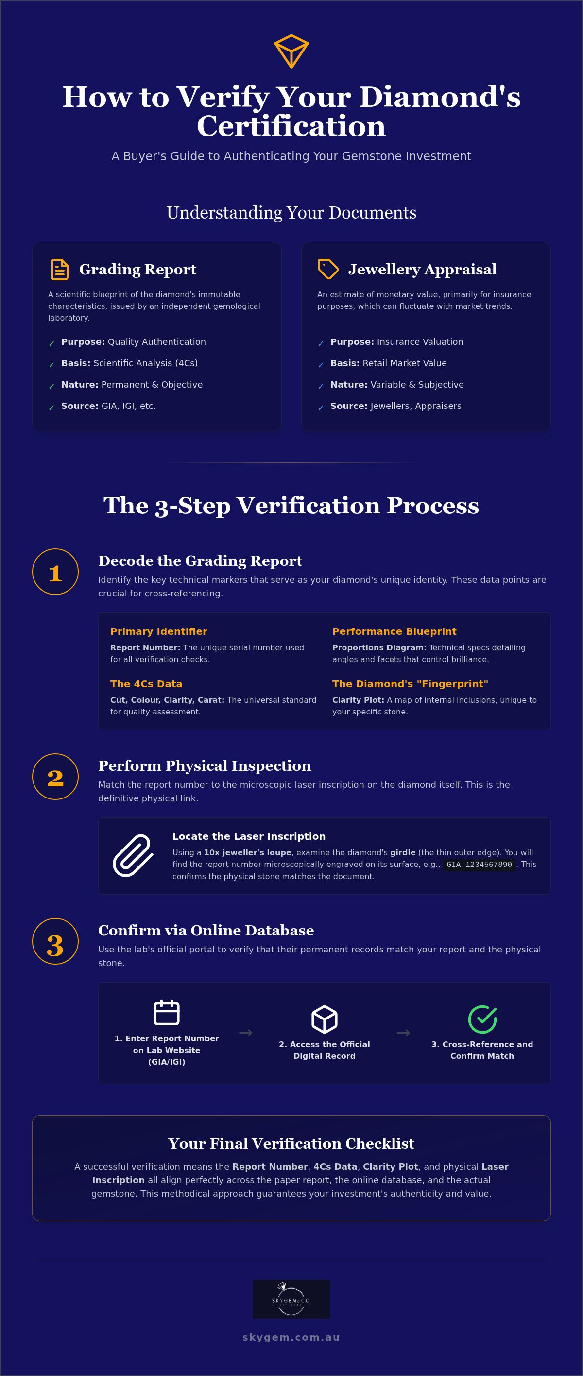 How to verify a diamond's certification