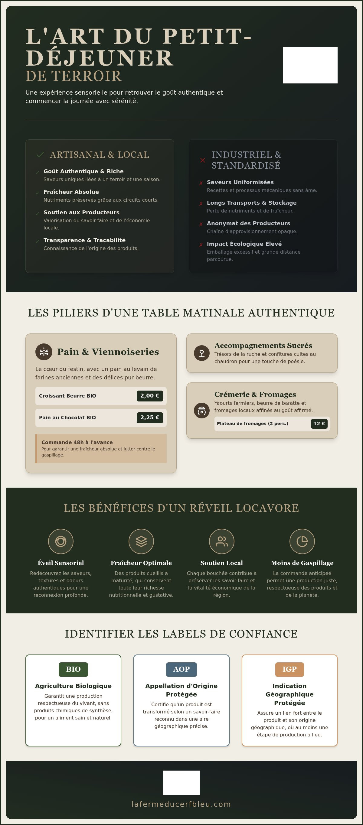 Petit-déjeuner produits locaux