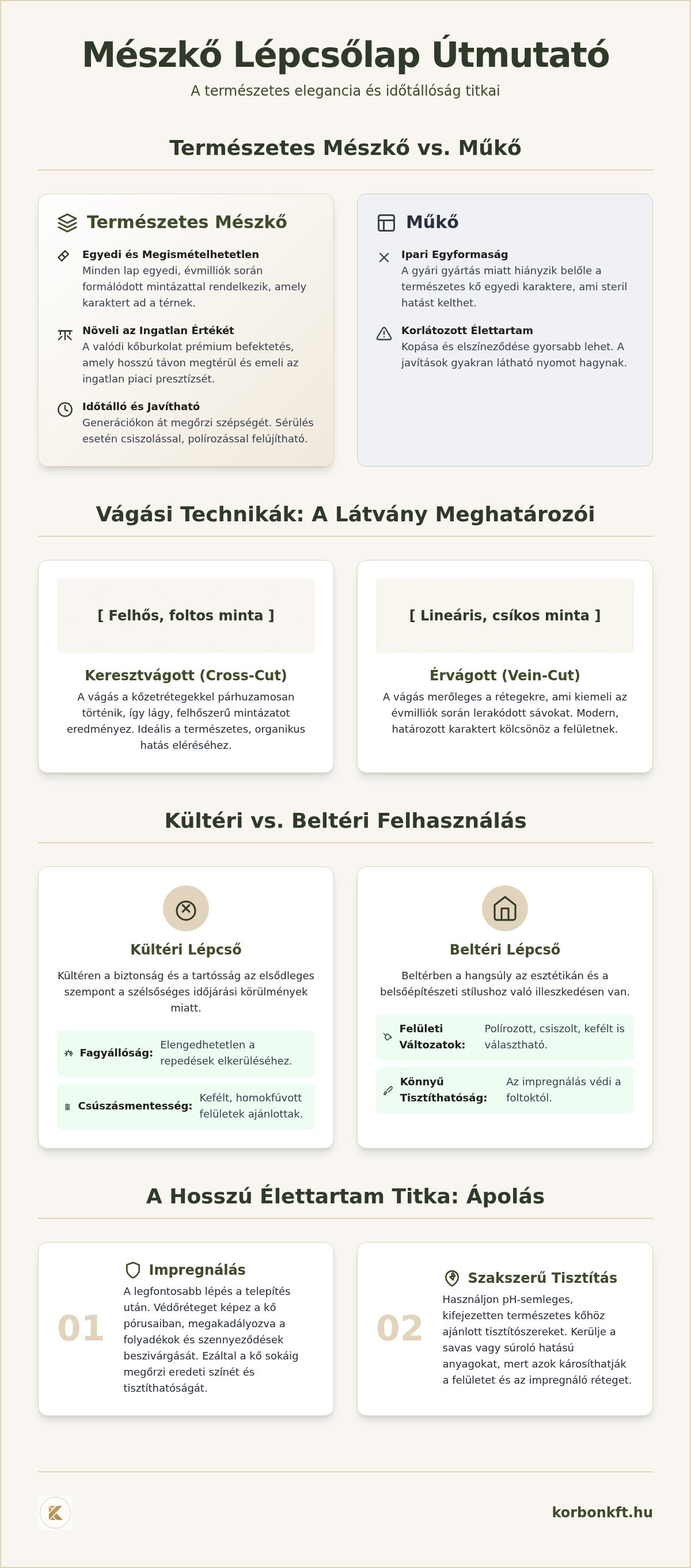 Mészkő lépcsőlap