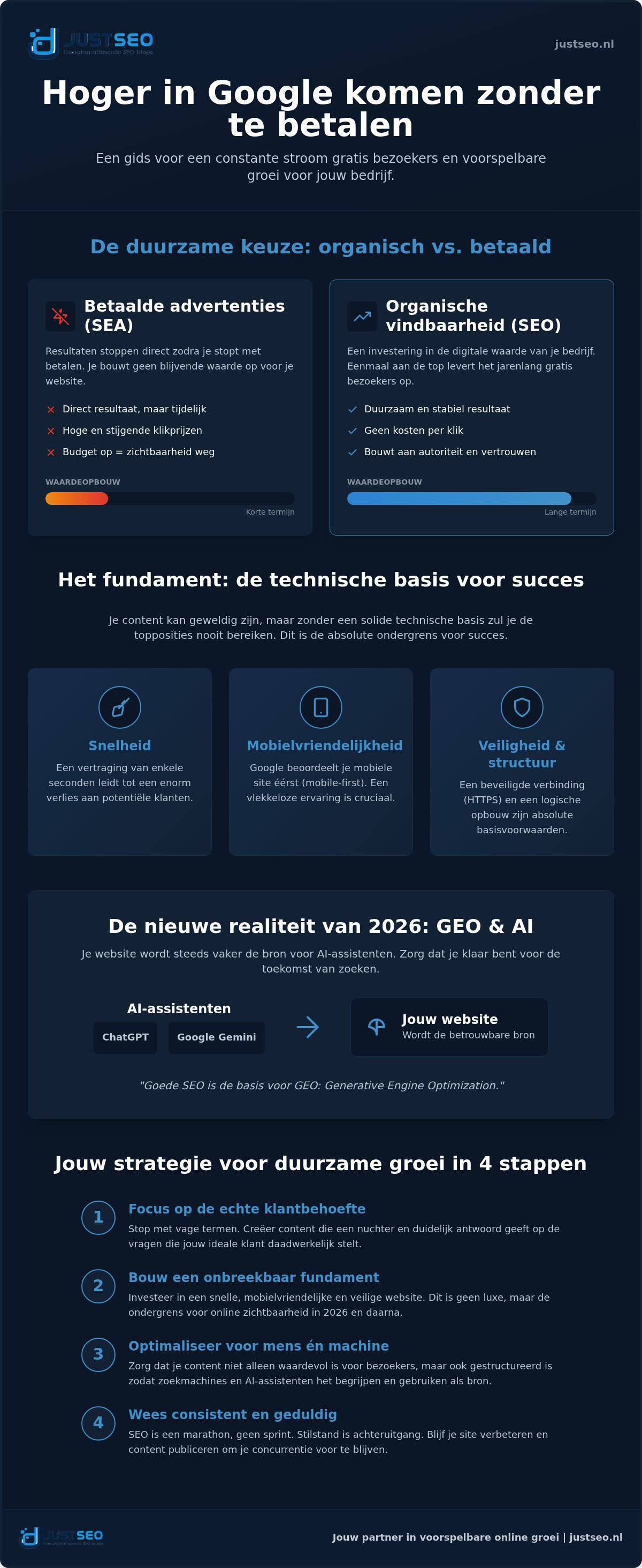 Hoe kom ik hoger in google zonder te betalen