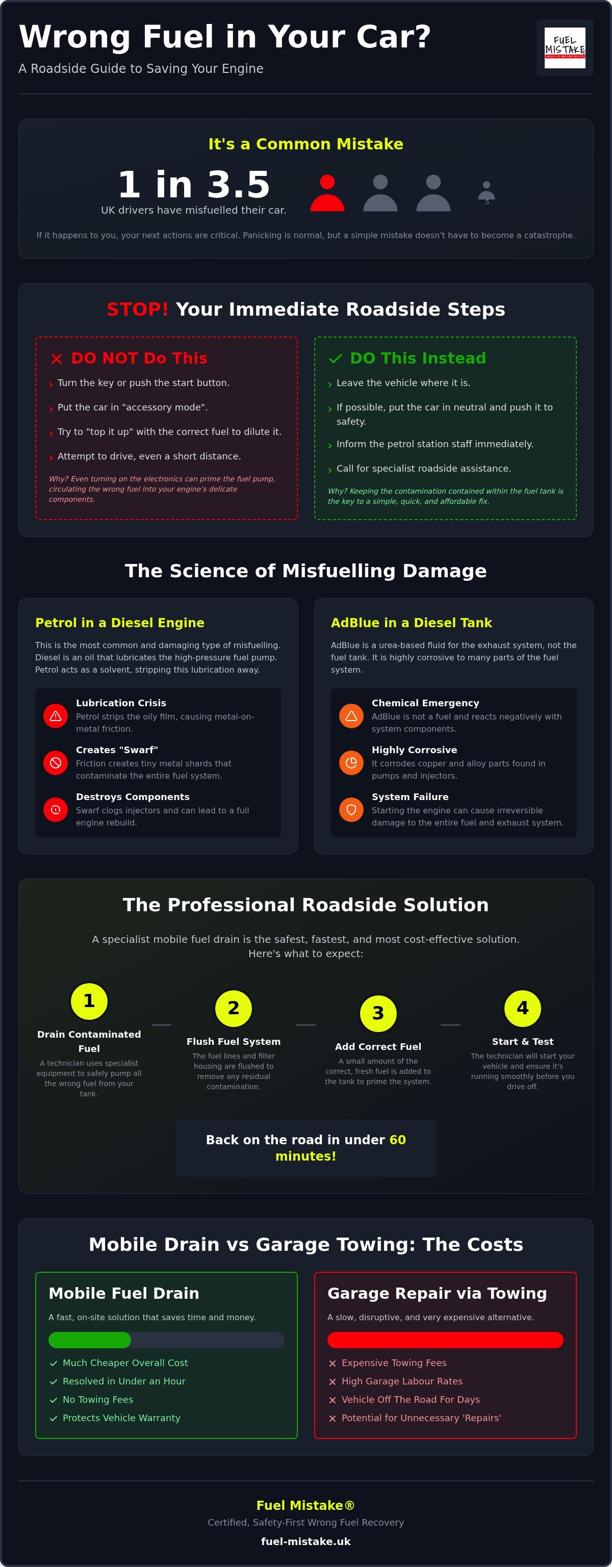 Wrong fuel in car roadside assistance