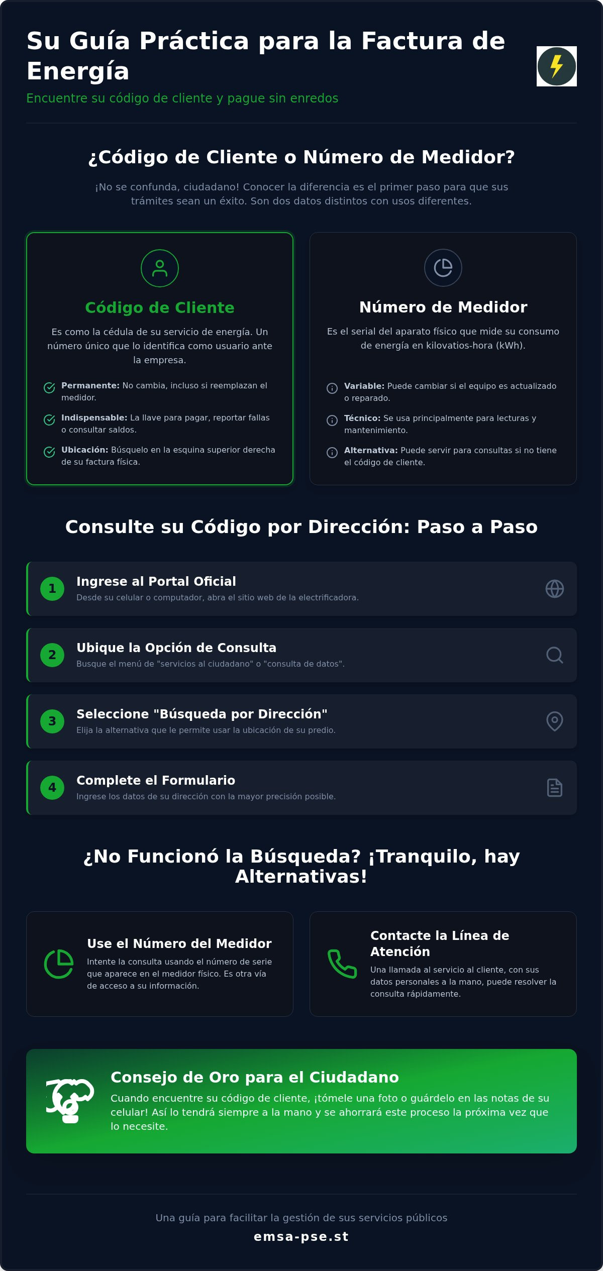 Buscar mi código de cliente emsa por dirección