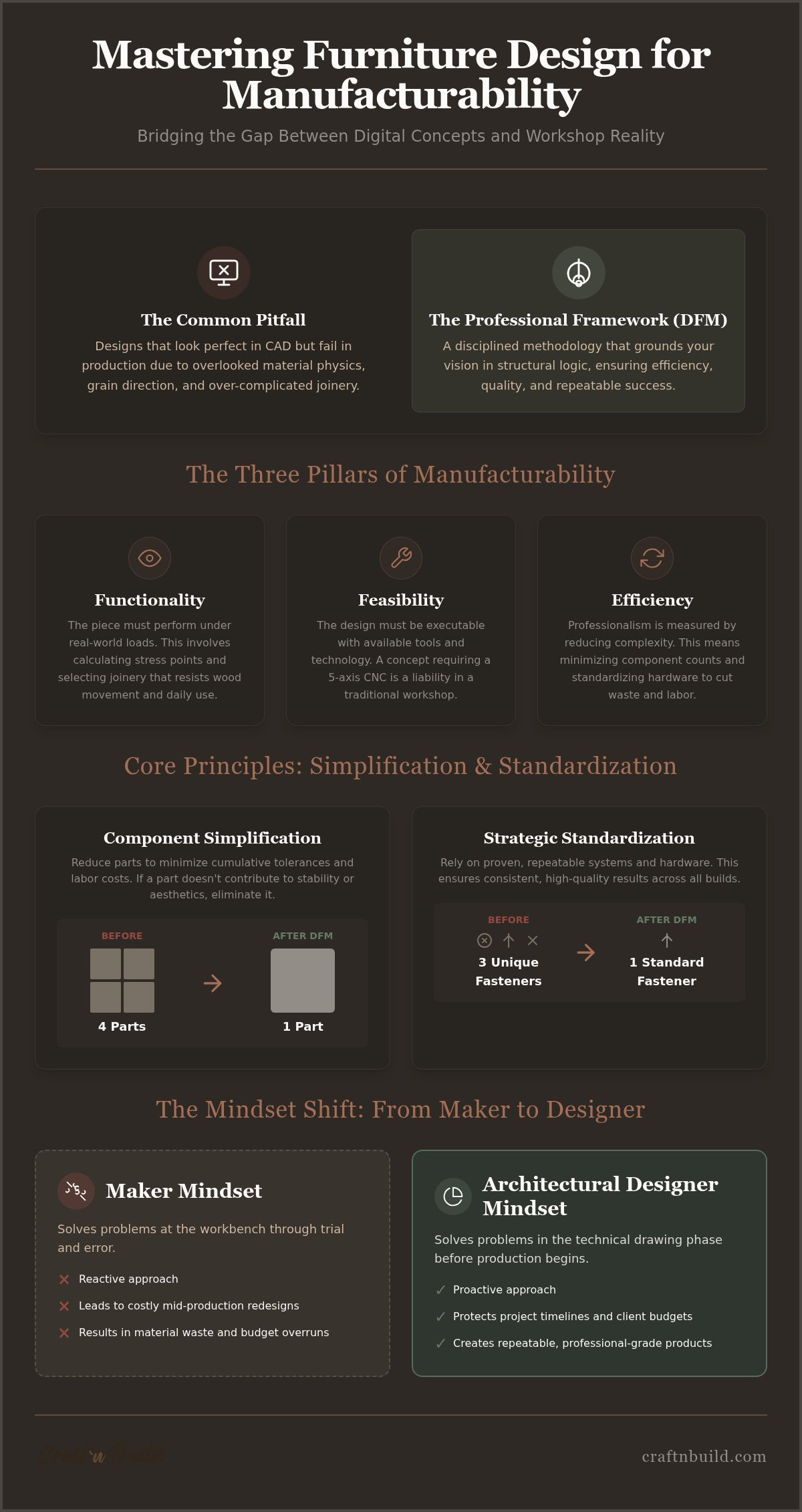 Furniture design for manufacturability