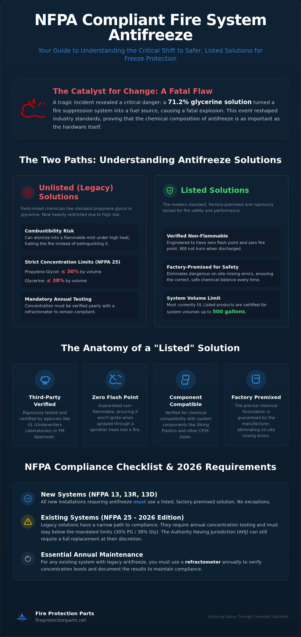 NFPA compliant antifreeze for fire systems