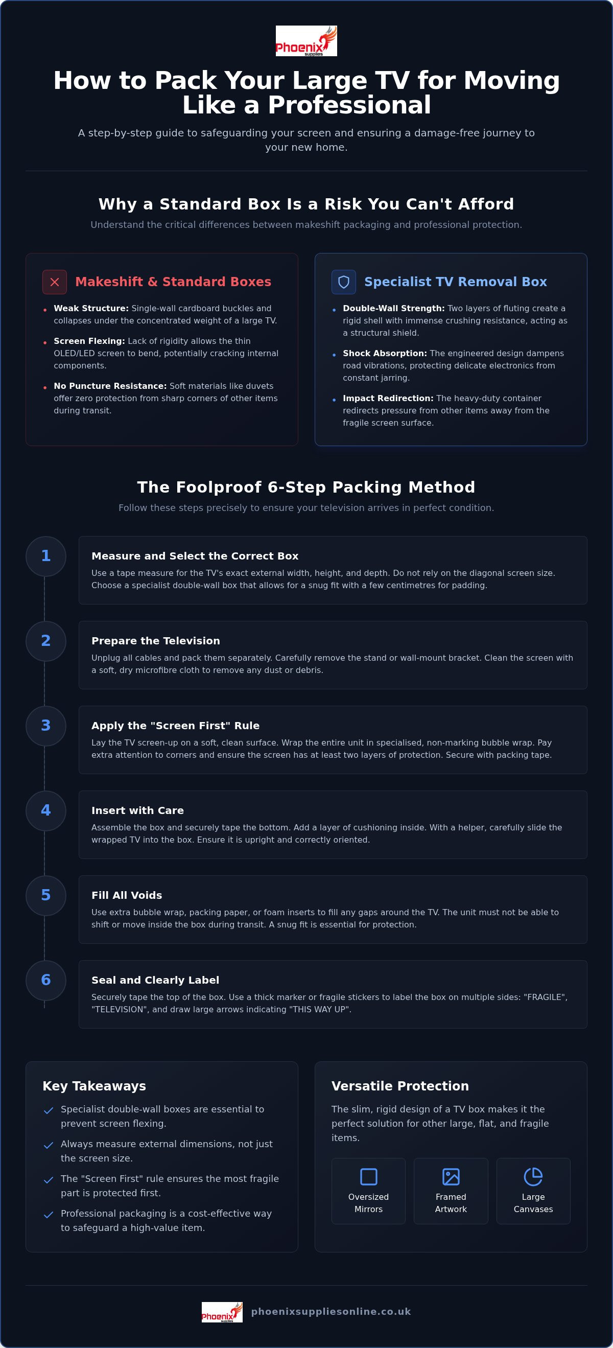 How to pack a large tv for moving