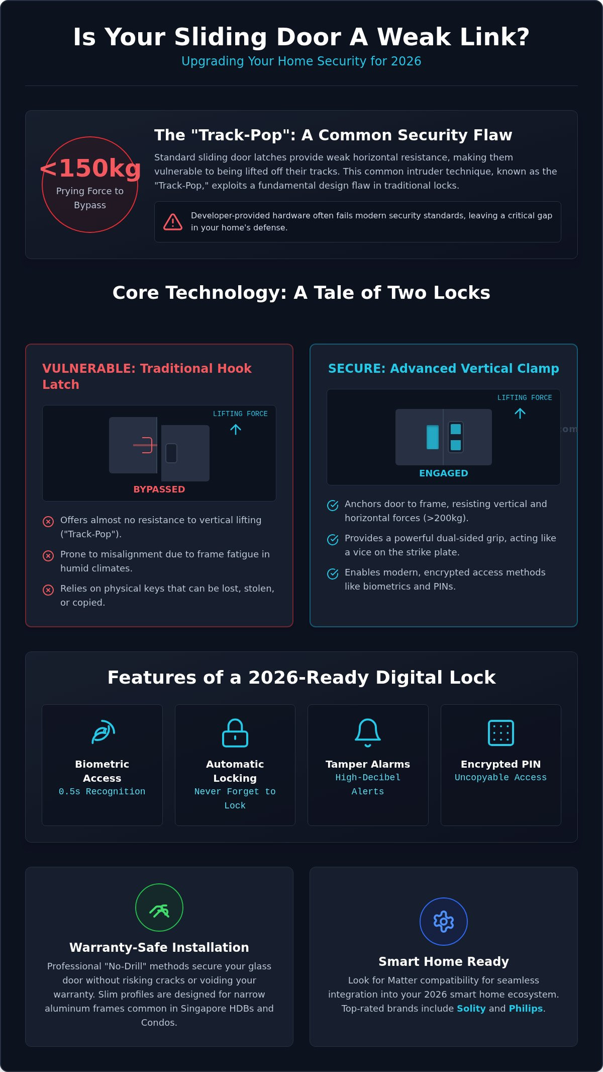 Sliding glass door digital lock