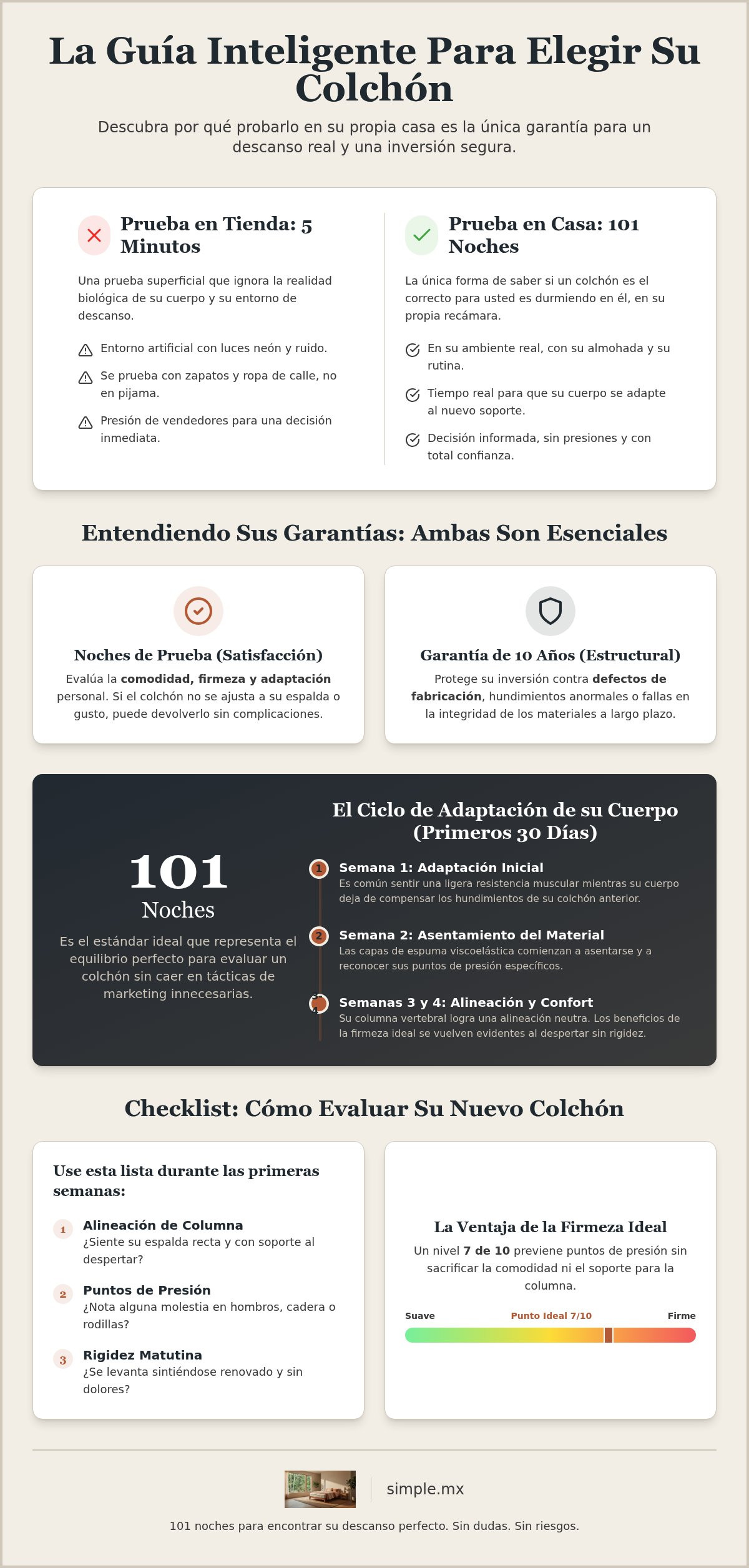 Colchón con noches de prueba méxico