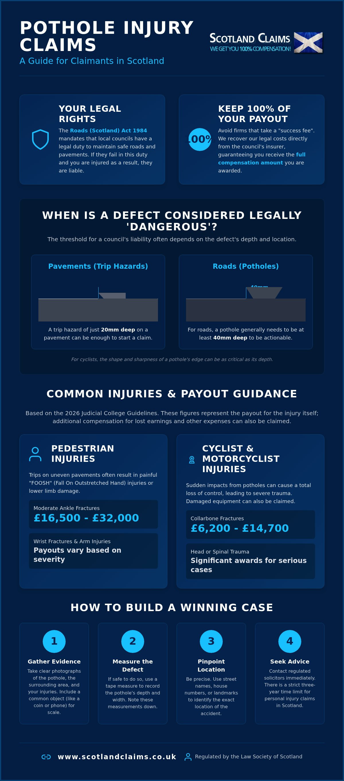 Pothole injury claim scotland