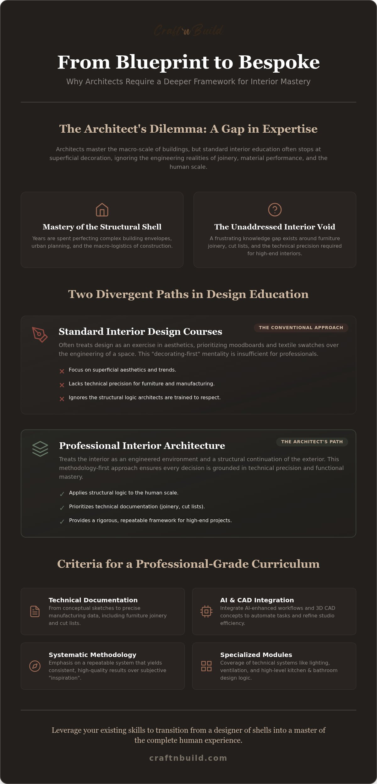 Interior design course for architects