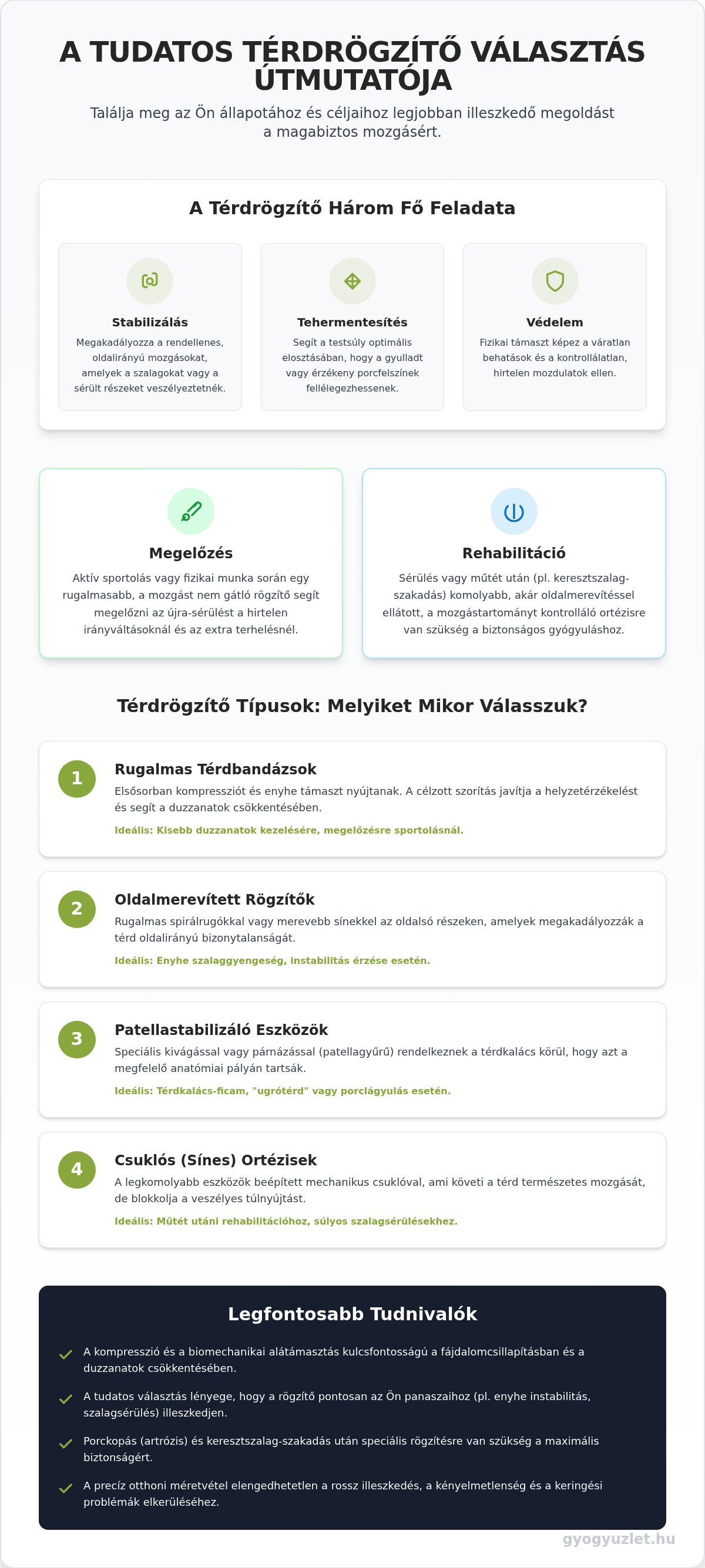 Térdrögzítő választás