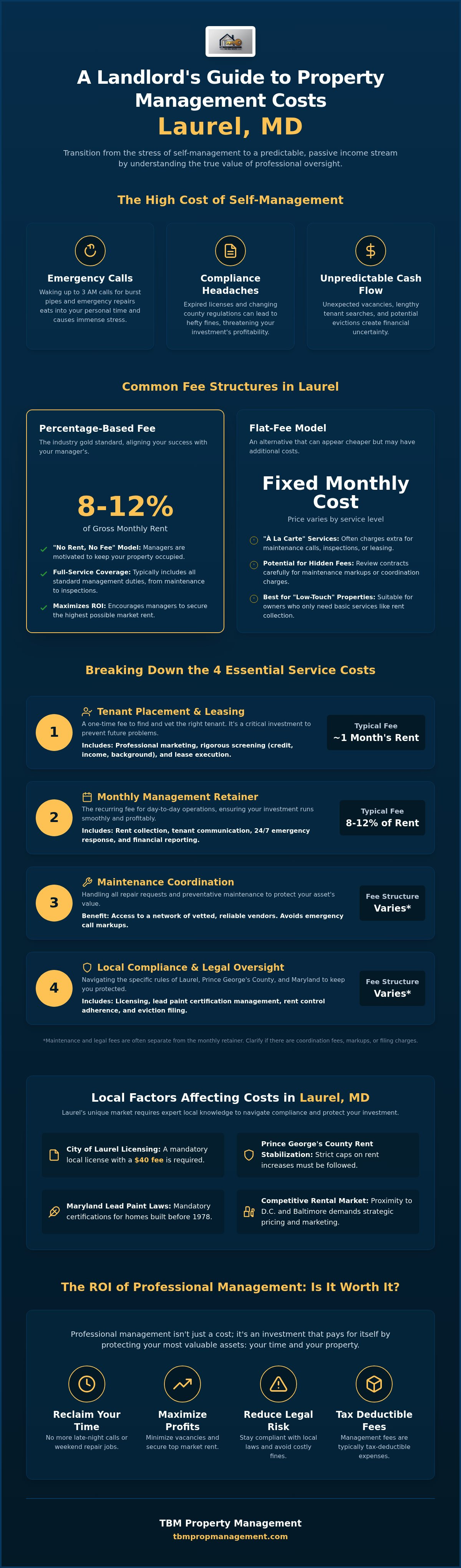 Rental property management costs laurel md