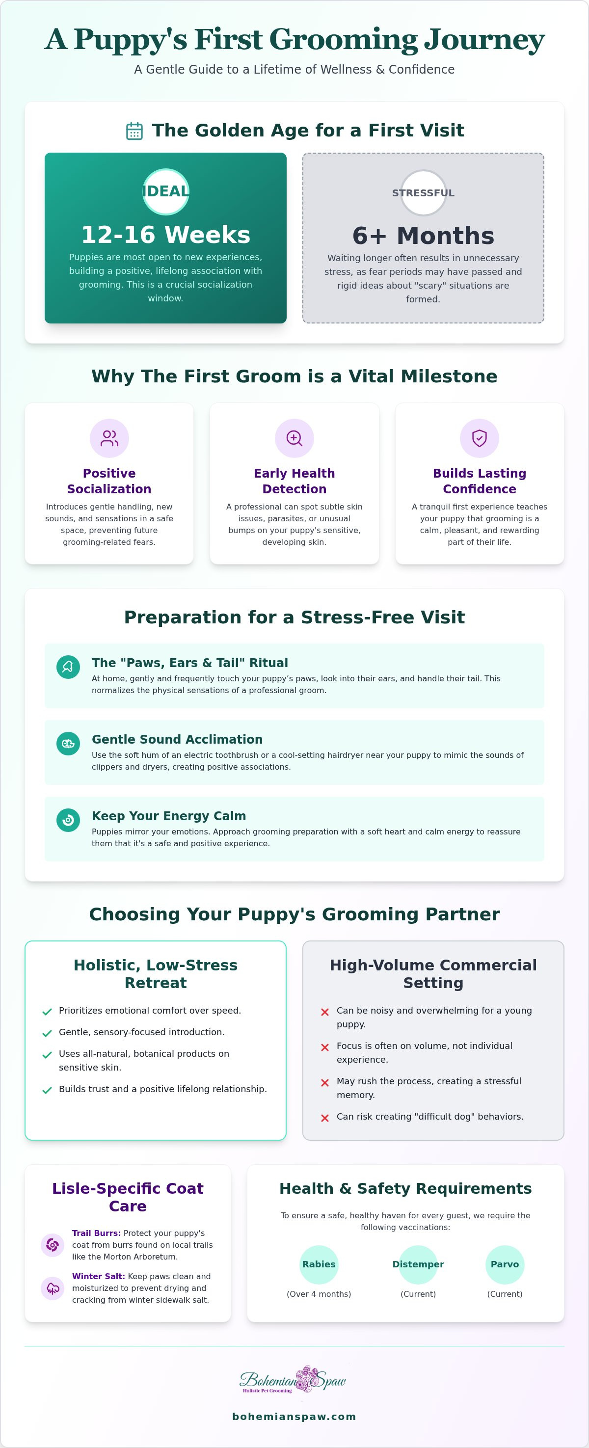 When to get puppy's first groom lisle