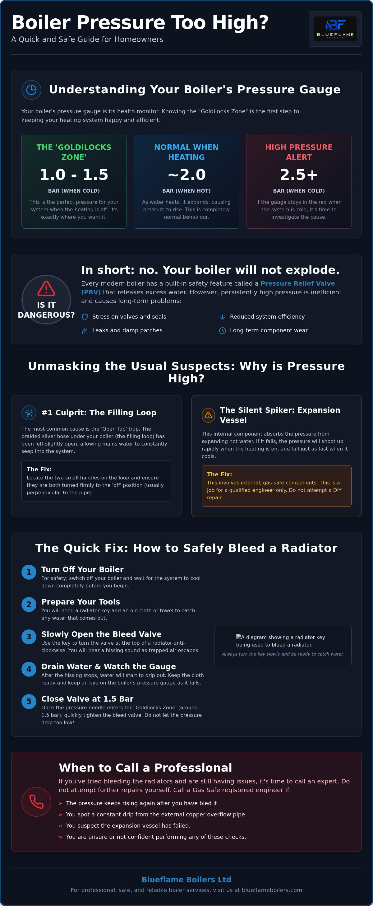 How to fix boiler pressure too high