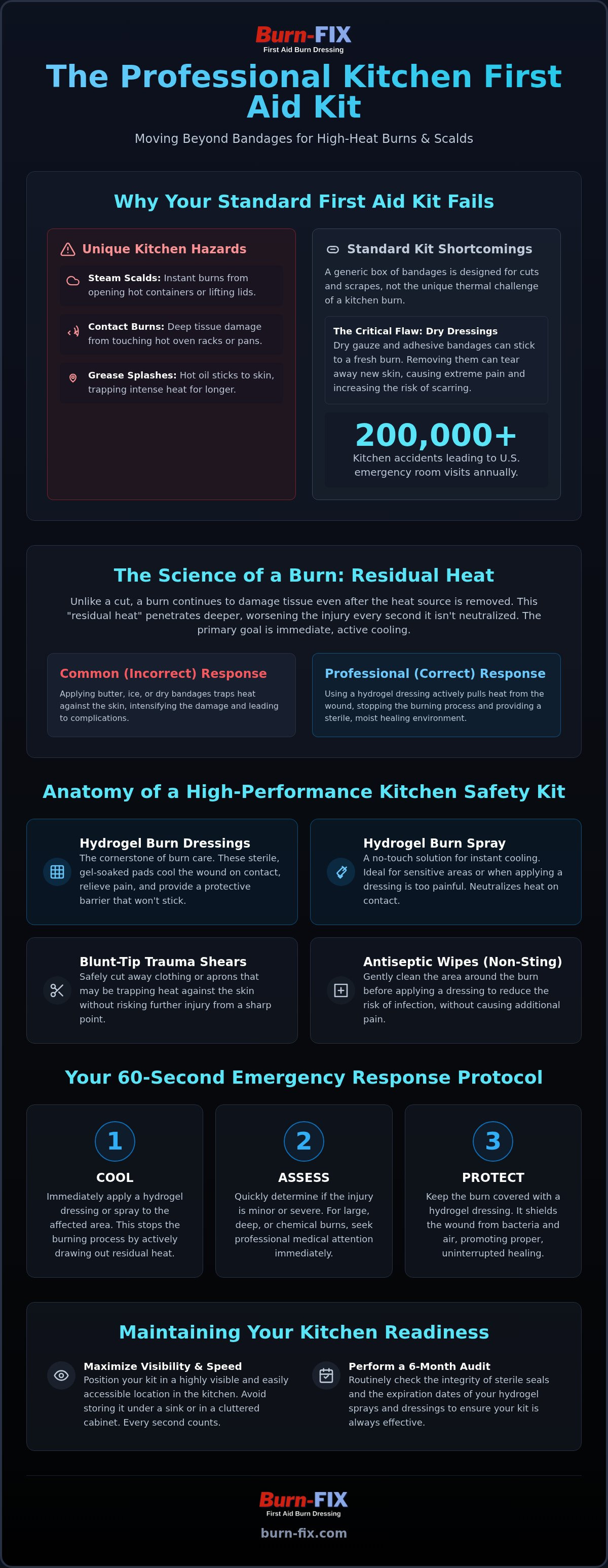 Kitchen safety first aid kit